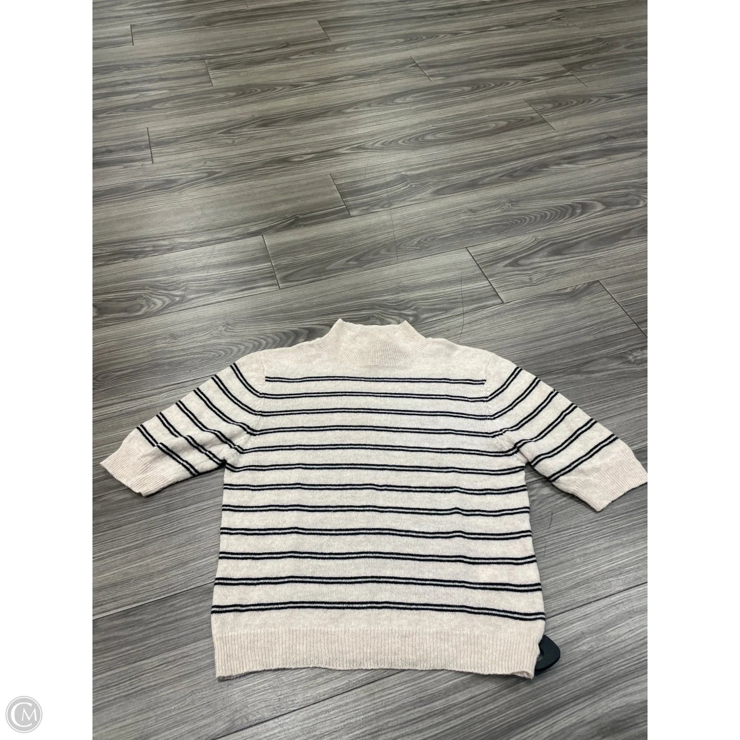 Sweater Short Sleeve By Frame In Striped Pattern, Size: L