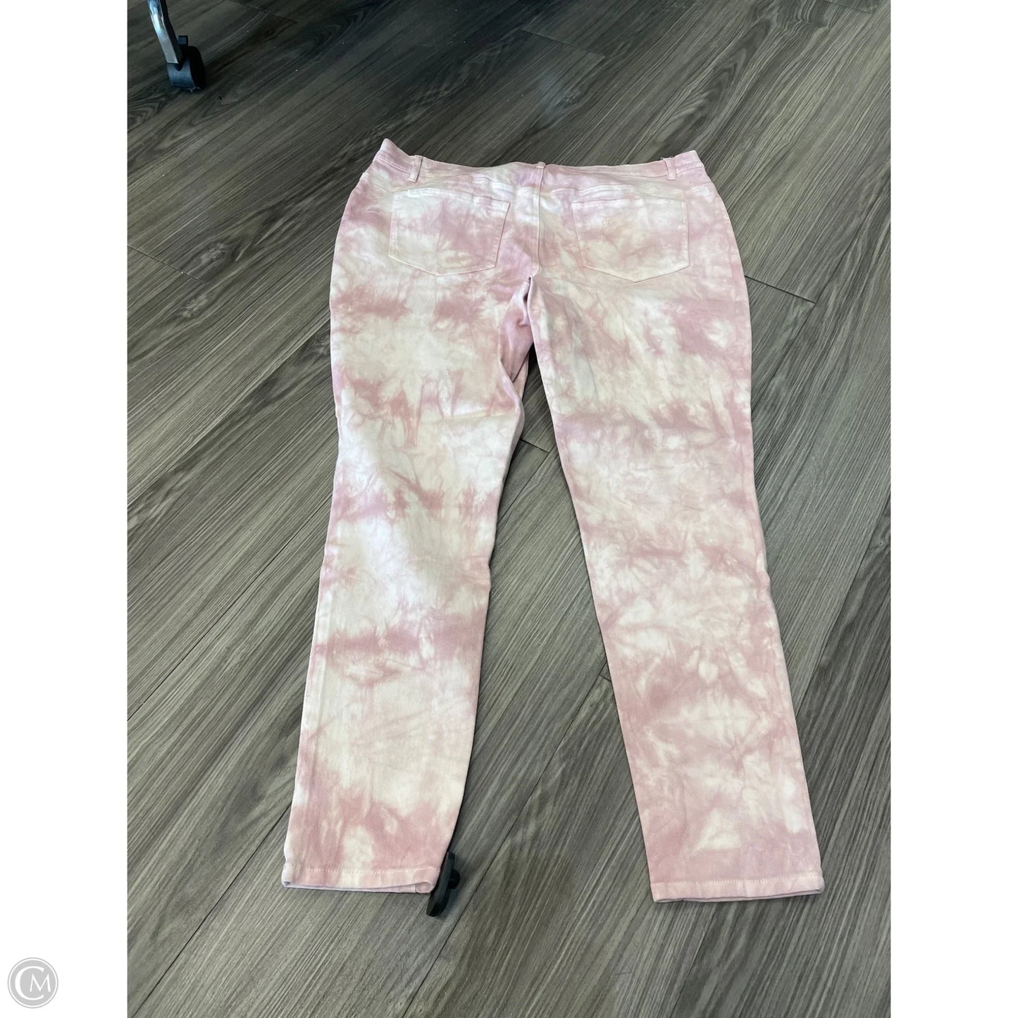 Jeans Skinny By Venus In Pink & White, Size: 20