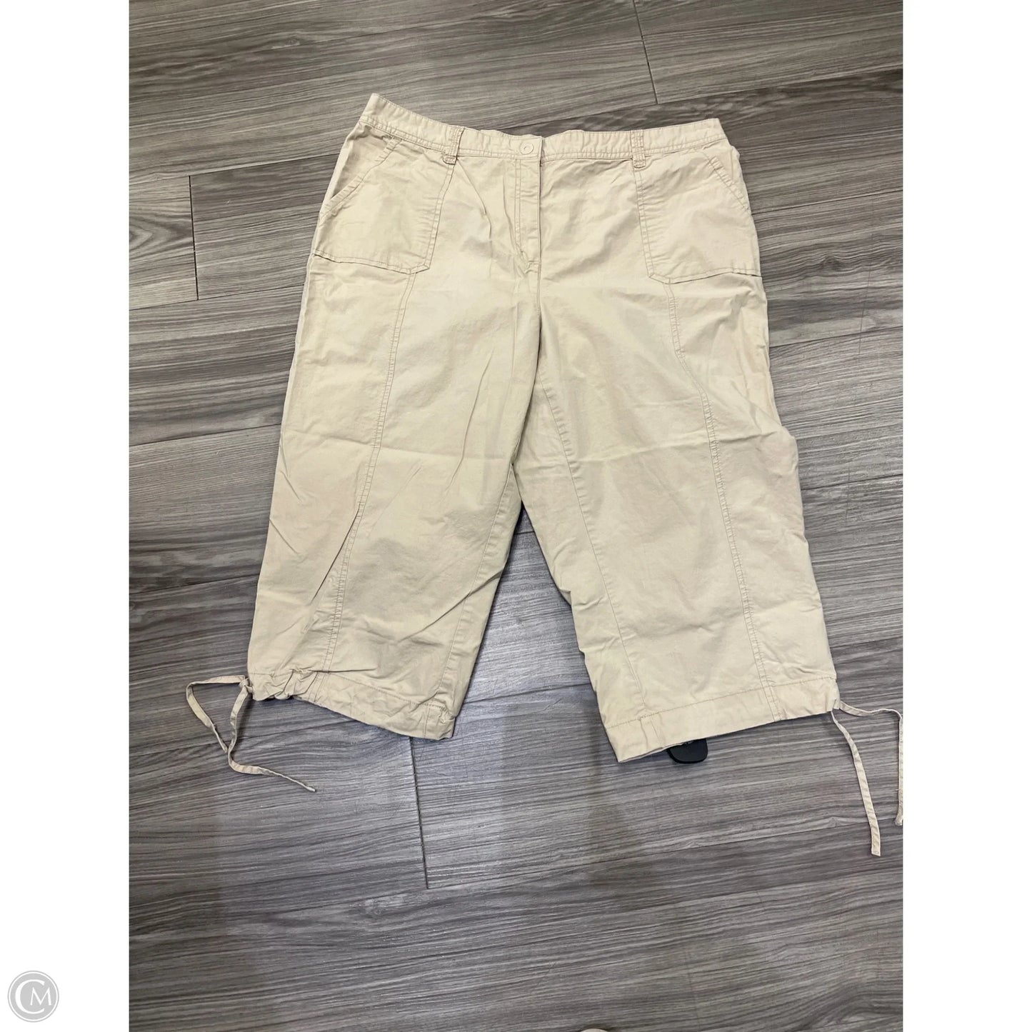 Capris By Karen Scott In Tan, Size: 18