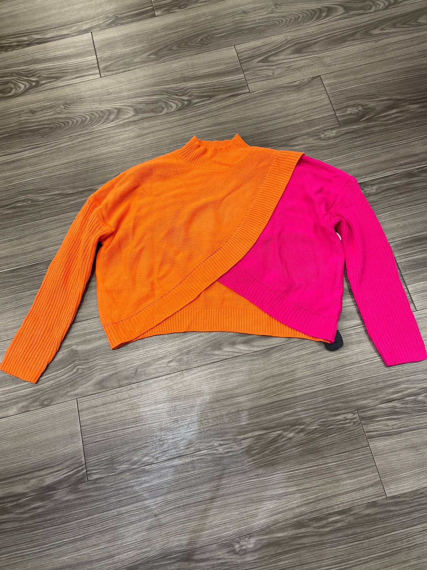 Sweater By Shein In Orange & Pink, Size: L