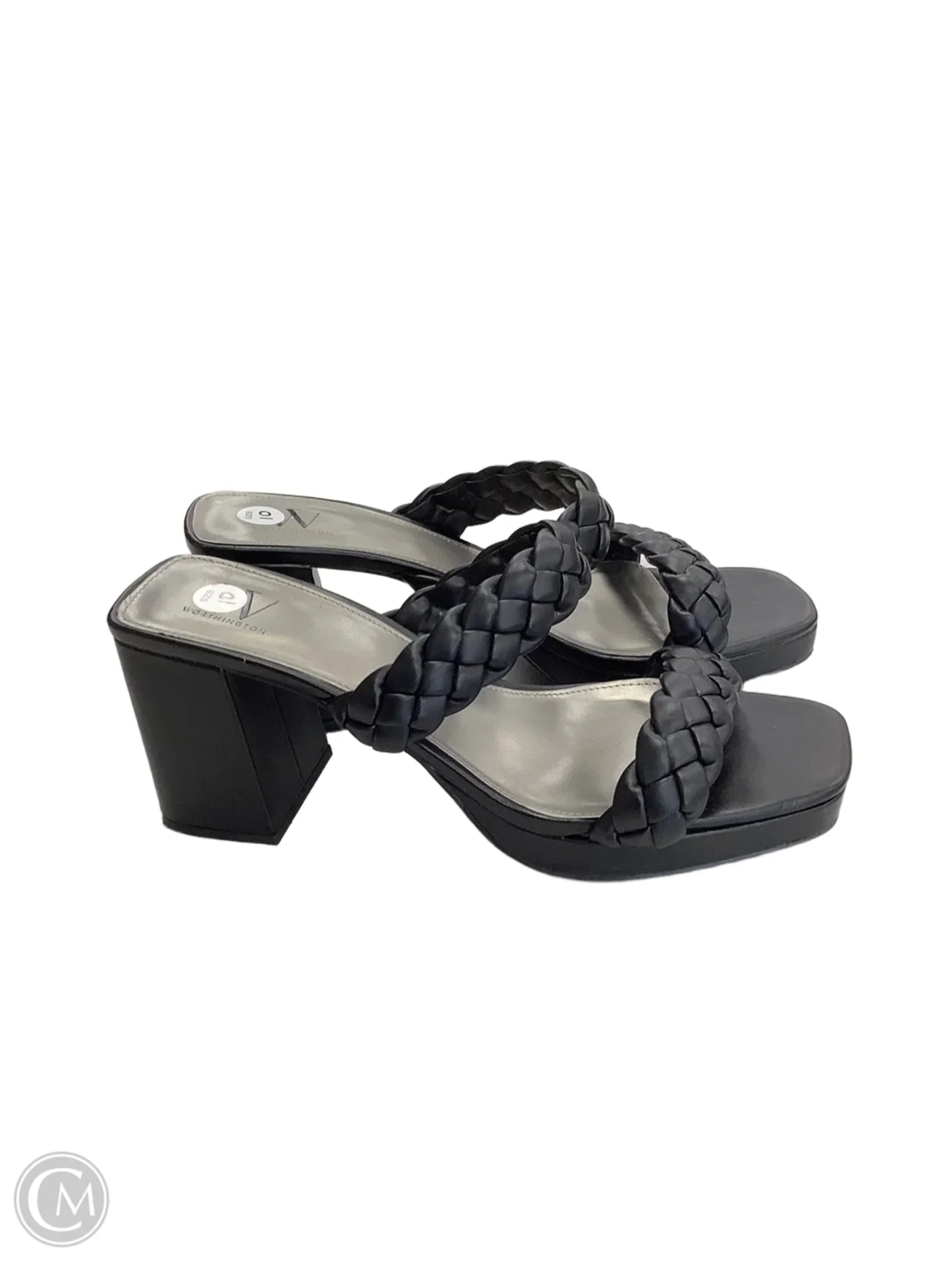 Sandals Heels Block By Worthington In Black, Size: 10