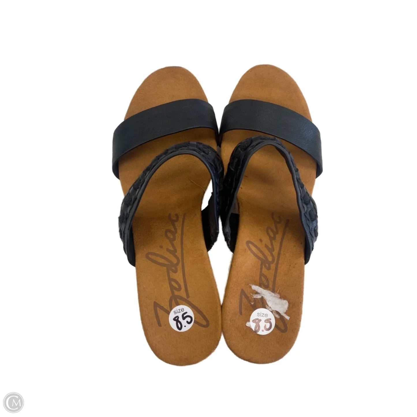 Sandals Heels Wedge By Clothes Mentor In Black, Size: 8.5