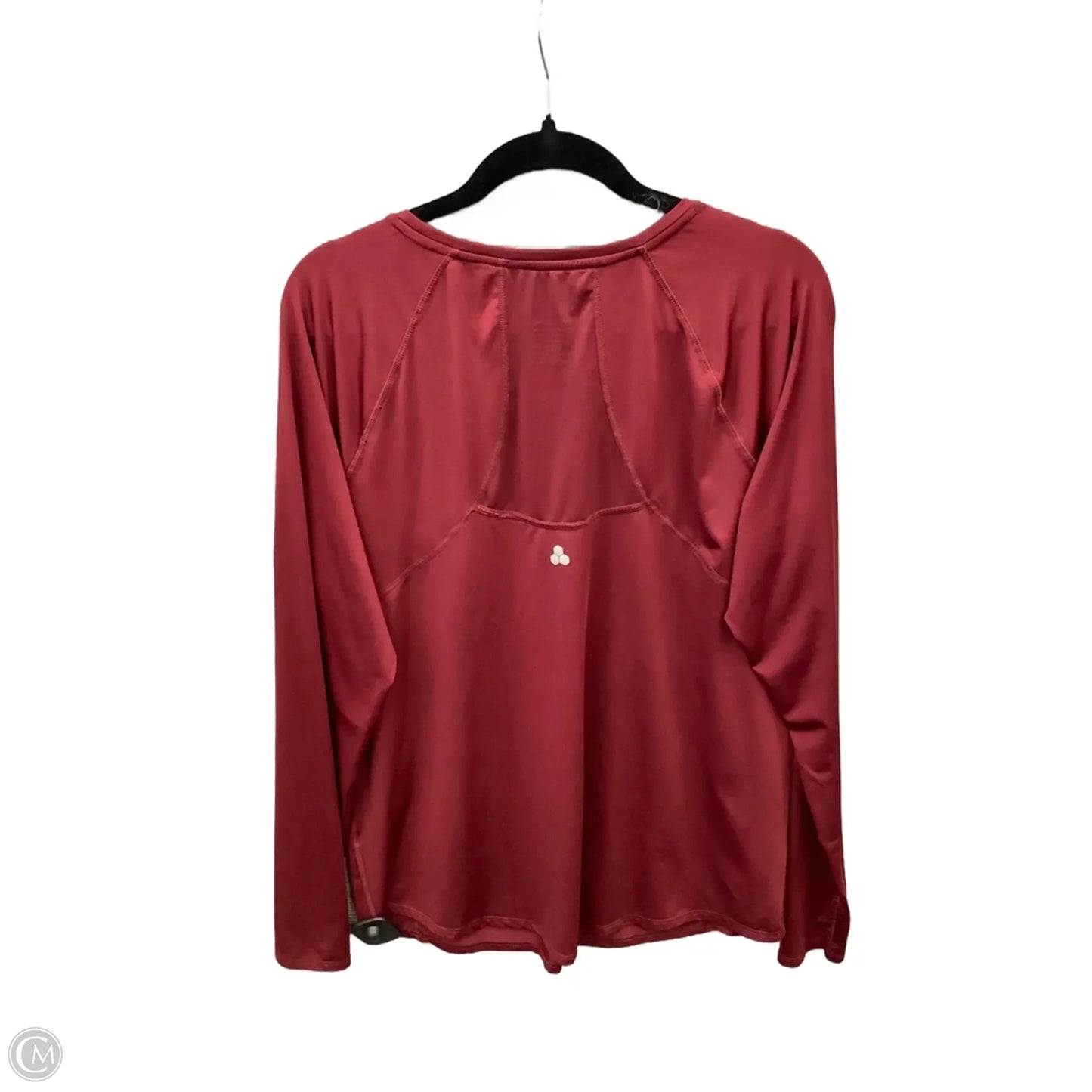 Athletic Top Long Sleeve Crewneck By Tek Gear In Maroon, Size: L