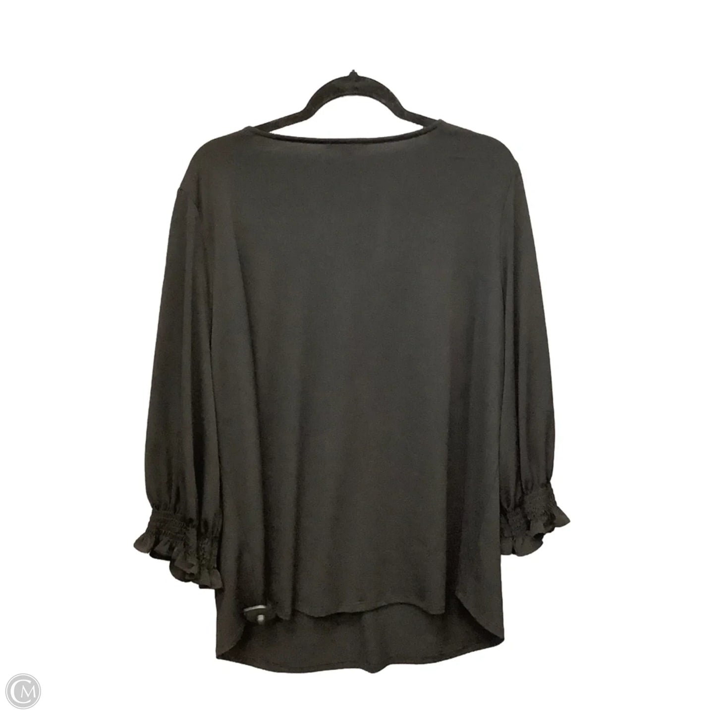 Top 3/4 Sleeve By Adrianna Papell In Black, Size: 2x