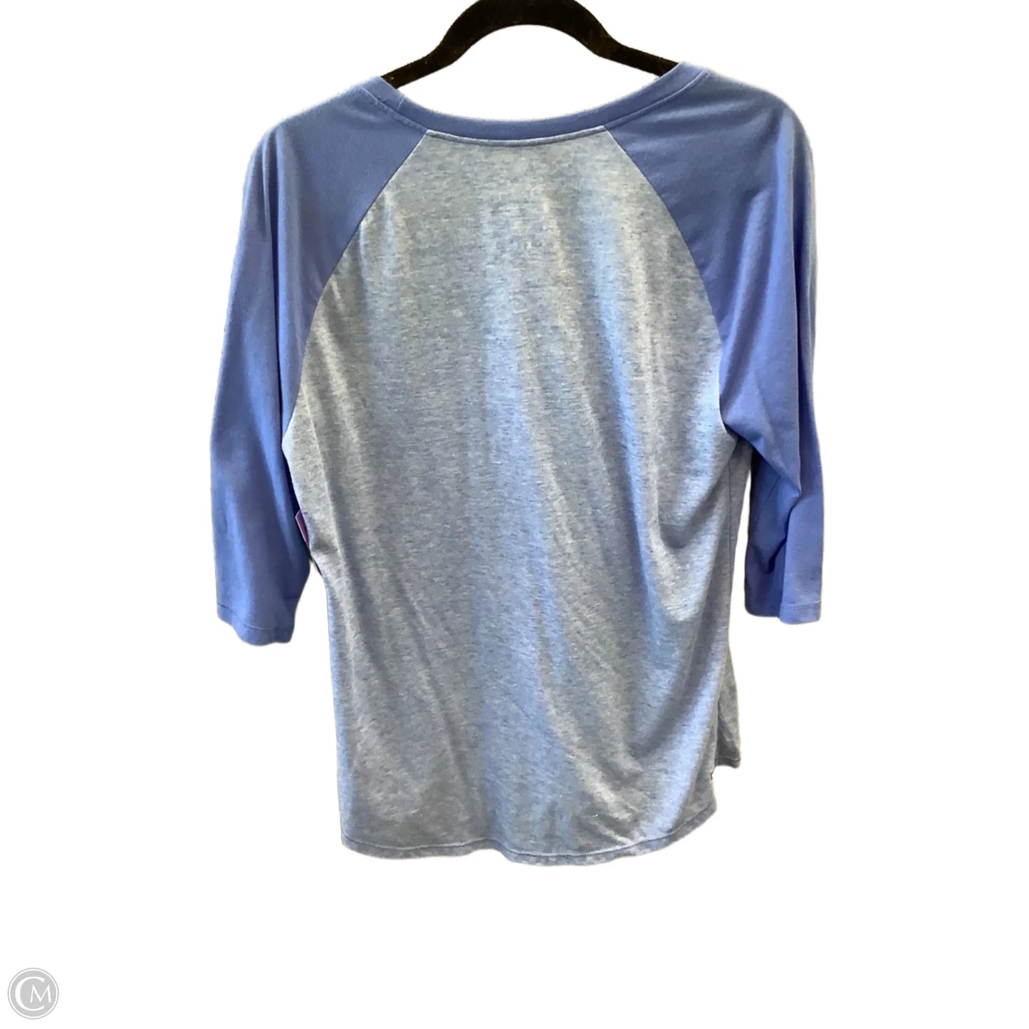 Athletic Top Long Sleeve Collar By Danskin In Blue, Size: L