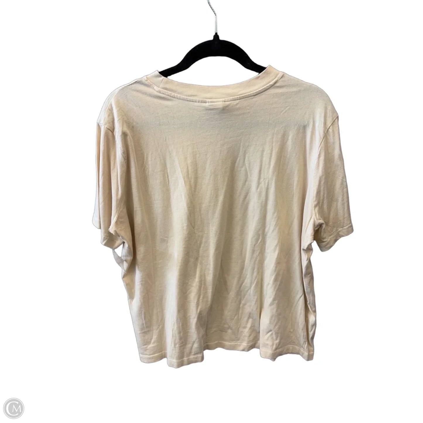 Top Short Sleeve By H&m In Cream, Size: L