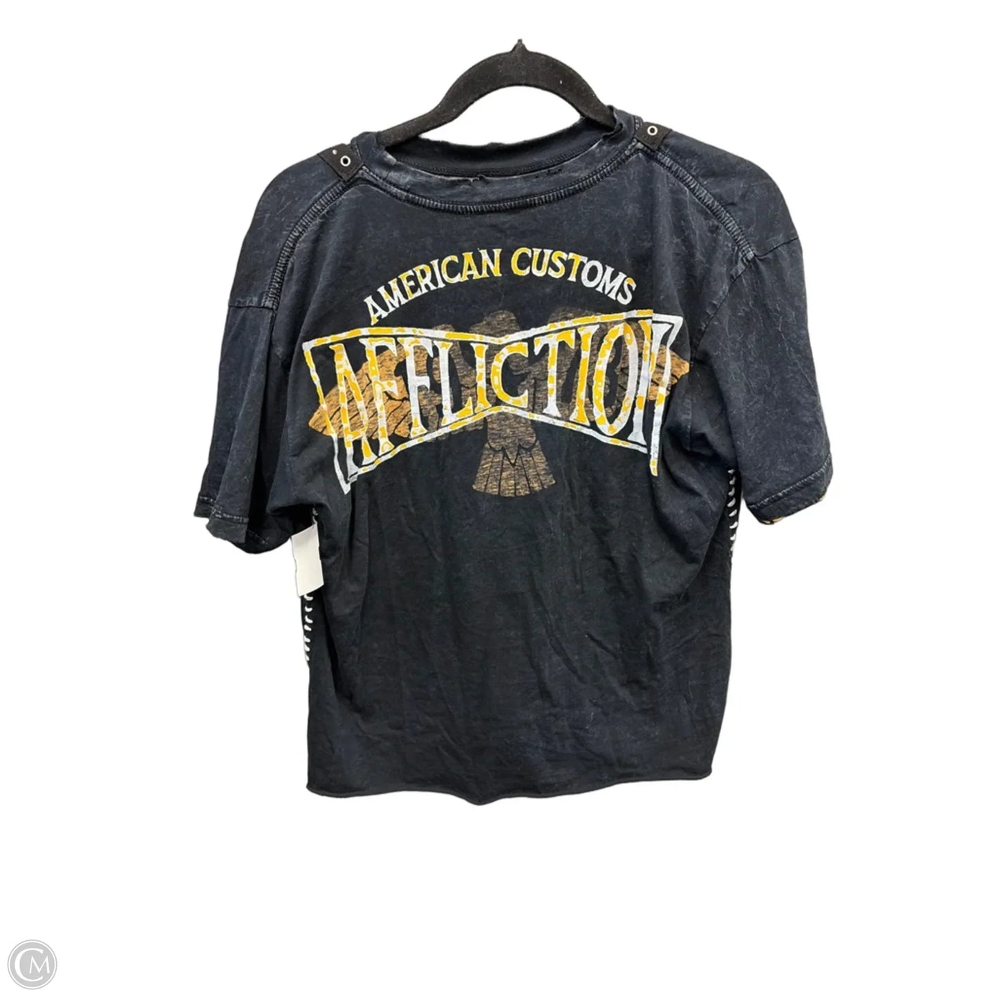 Top Short Sleeve By Affliction In Black, Size: M