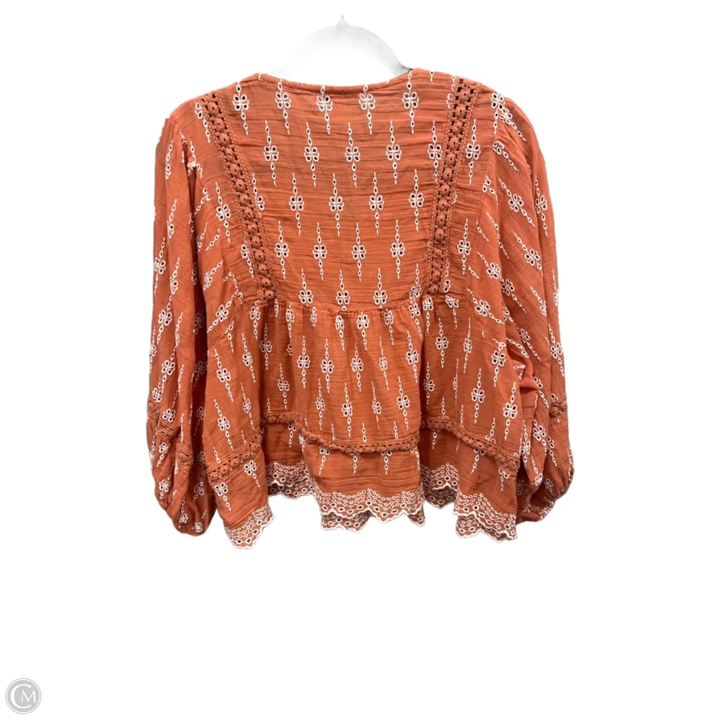 Top Long Sleeve By American Eagle In Peach, Size: L