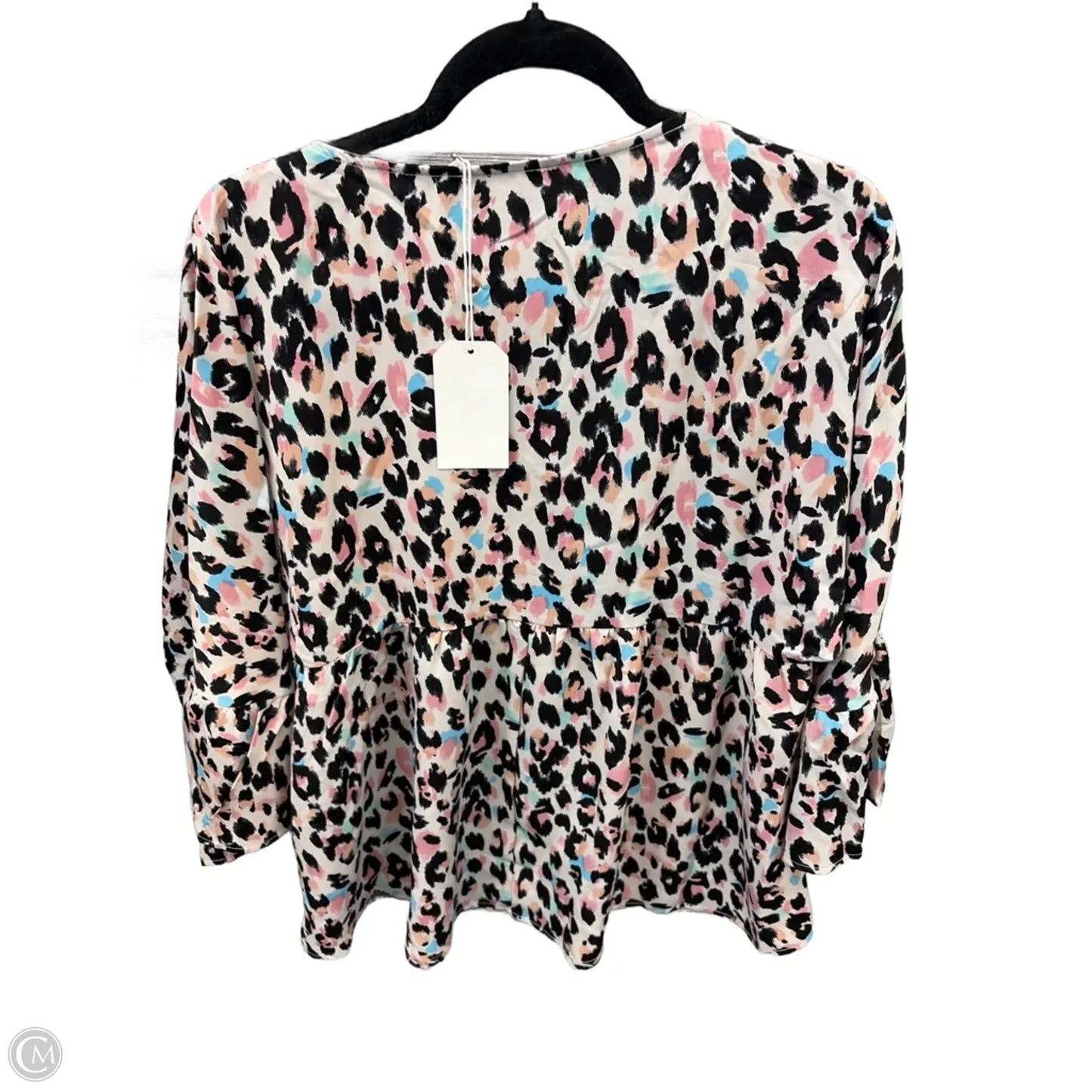 Blouse 3/4 Sleeve By Emily Wonder In Animal Print, Size: L