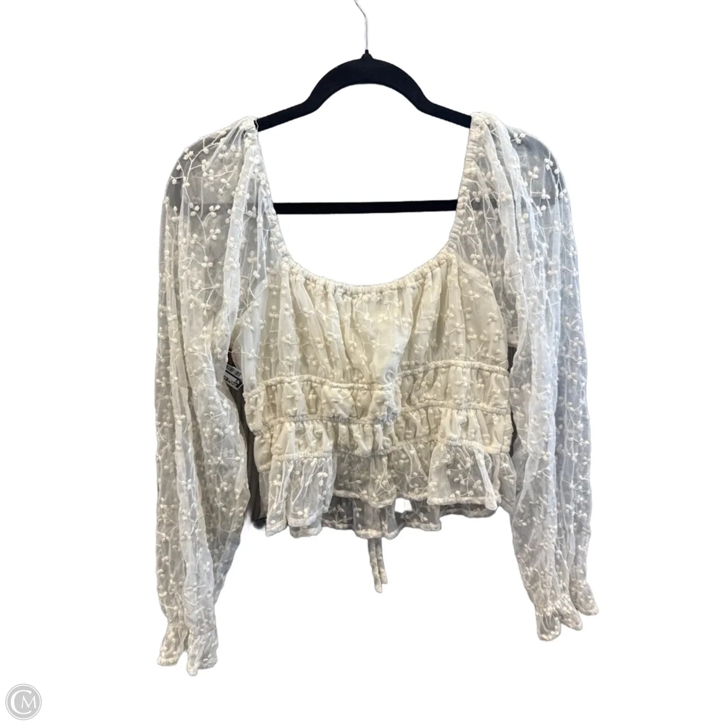 Top Long Sleeve By Japna In Cream, Size: L