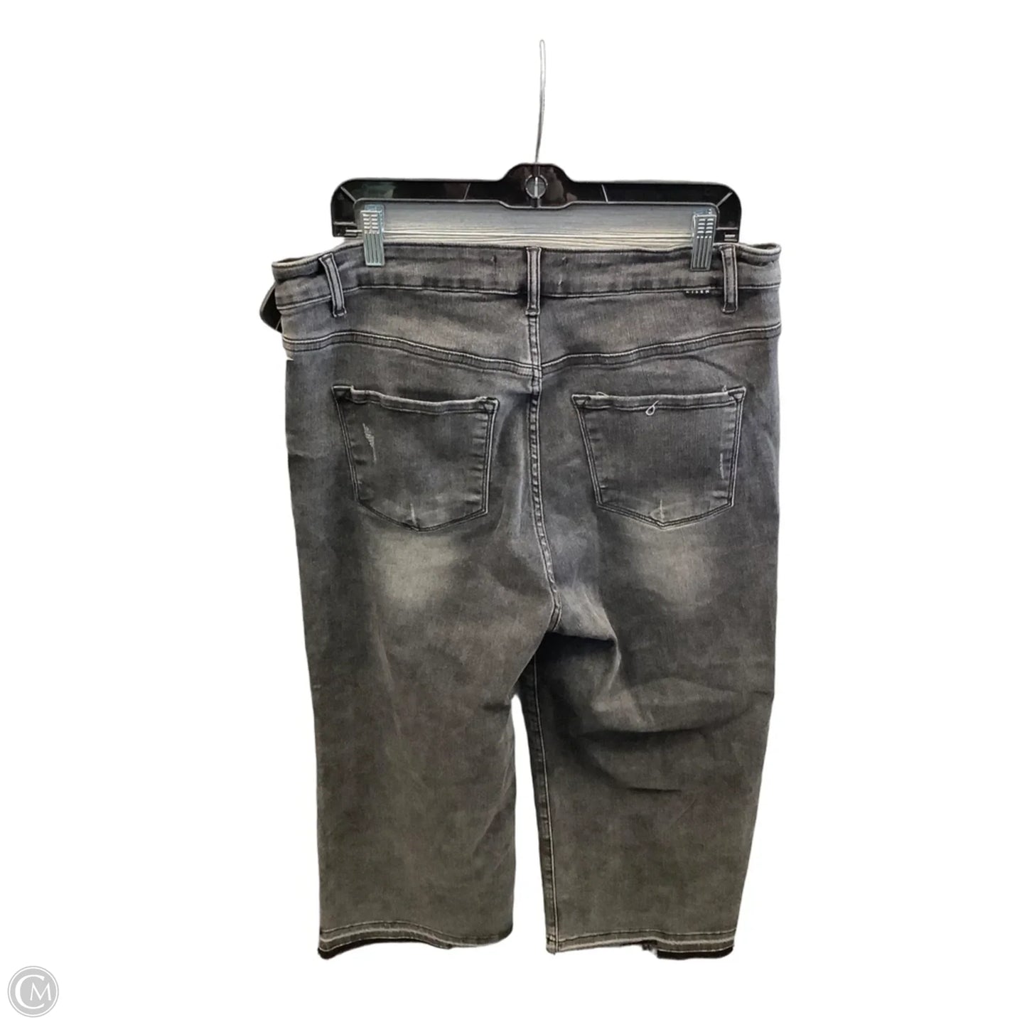 Jeans Wide Leg By Risen In Black Denim, Size: 18