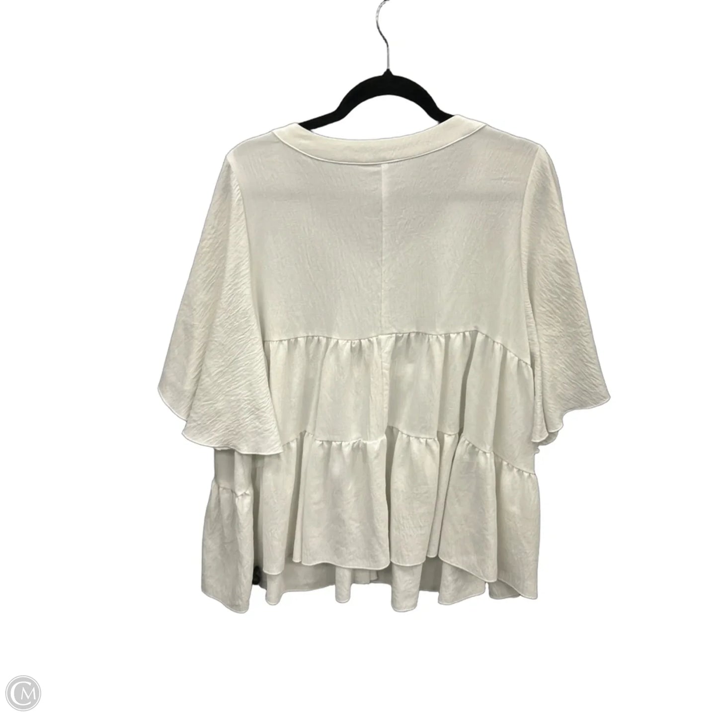 Top Short Sleeve By Shein In White, Size: 3x