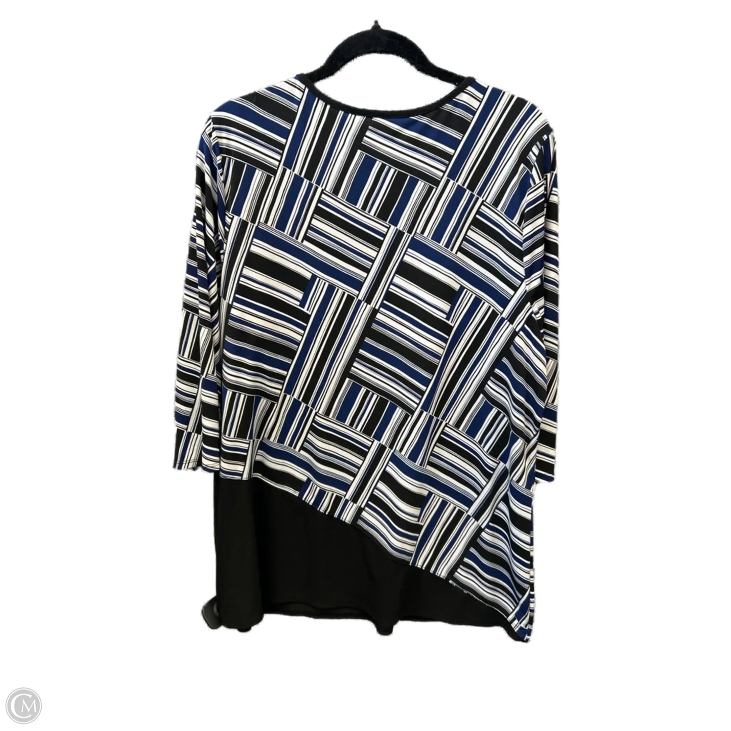 Top Long Sleeve By Cj Banks In Black & Blue, Size: 1x