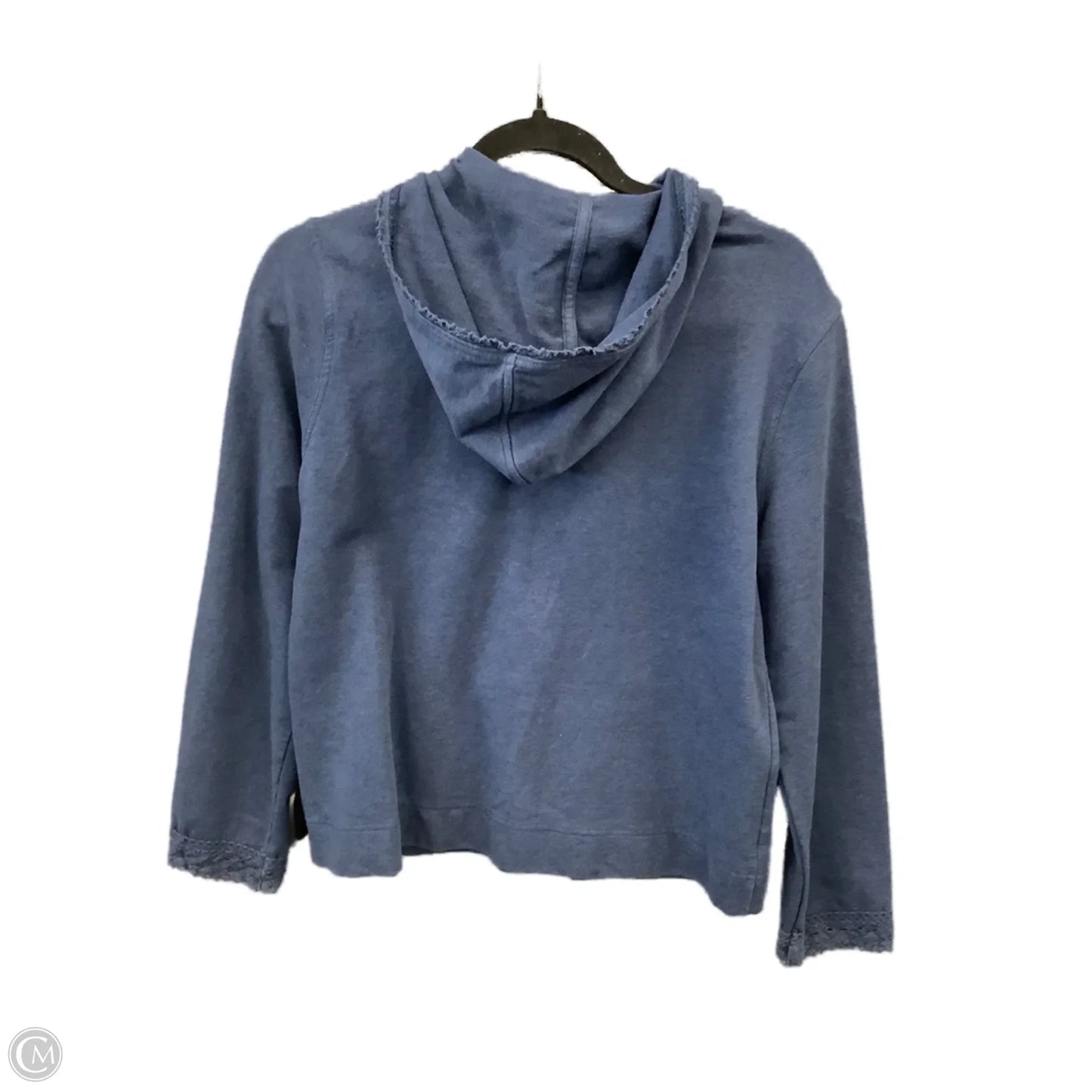 Athletic Top Long Sleeve Hoodie By Jones New York In Blue, Size: L
