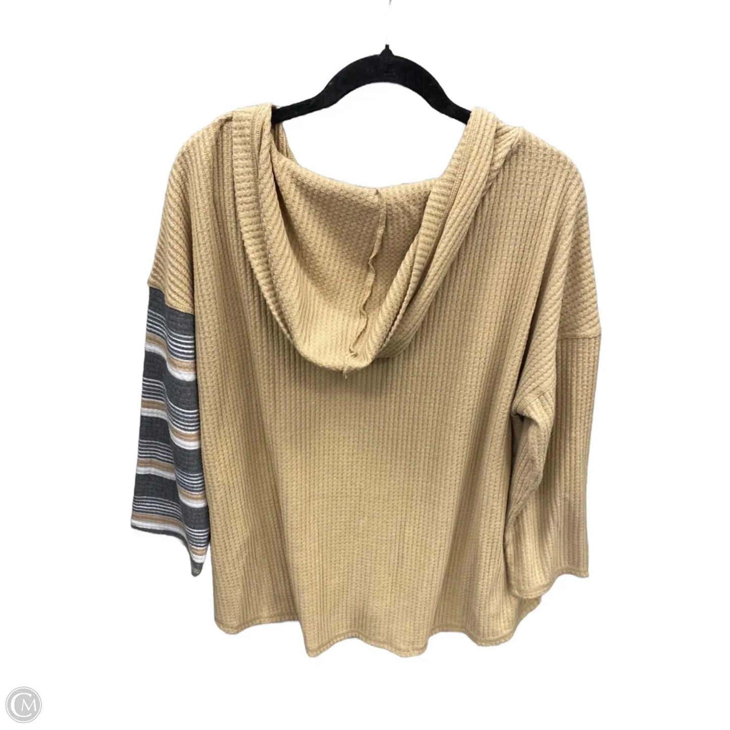 Top Long Sleeve By Cato In Grey & Tan, Size: Xl
