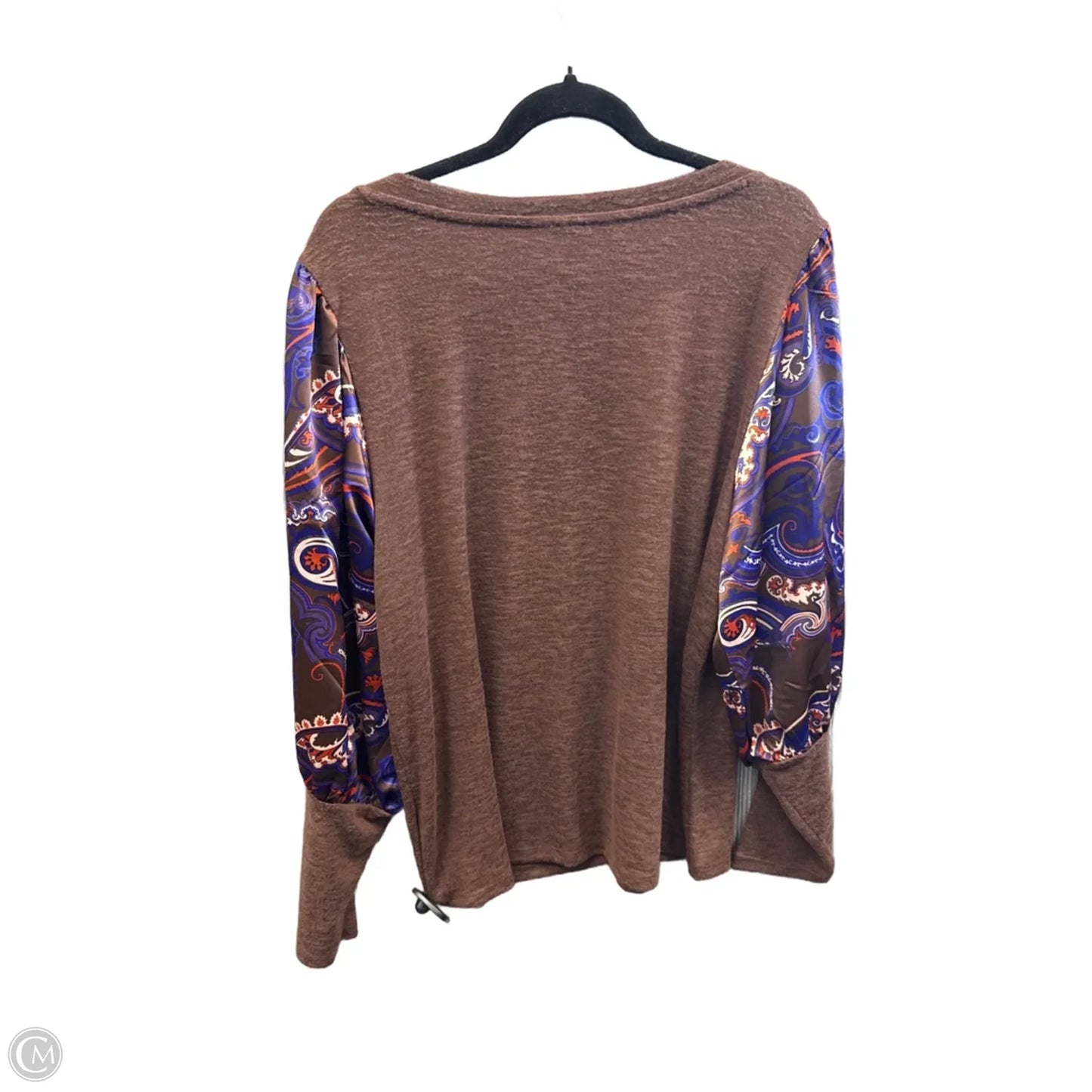 Top Long Sleeve By Cato In Brown & Purple, Size: Xl