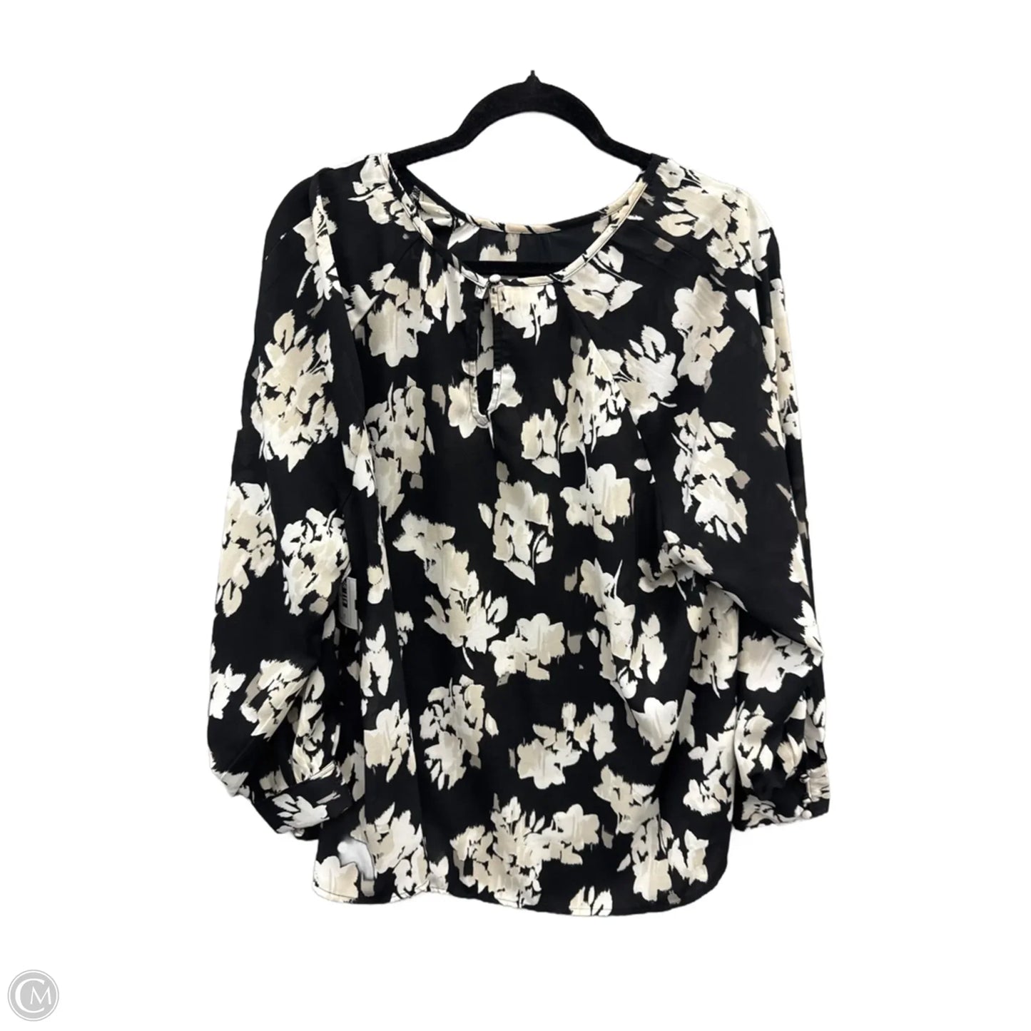 Blouse Long Sleeve By Maurices In Black & White, Size: 2x