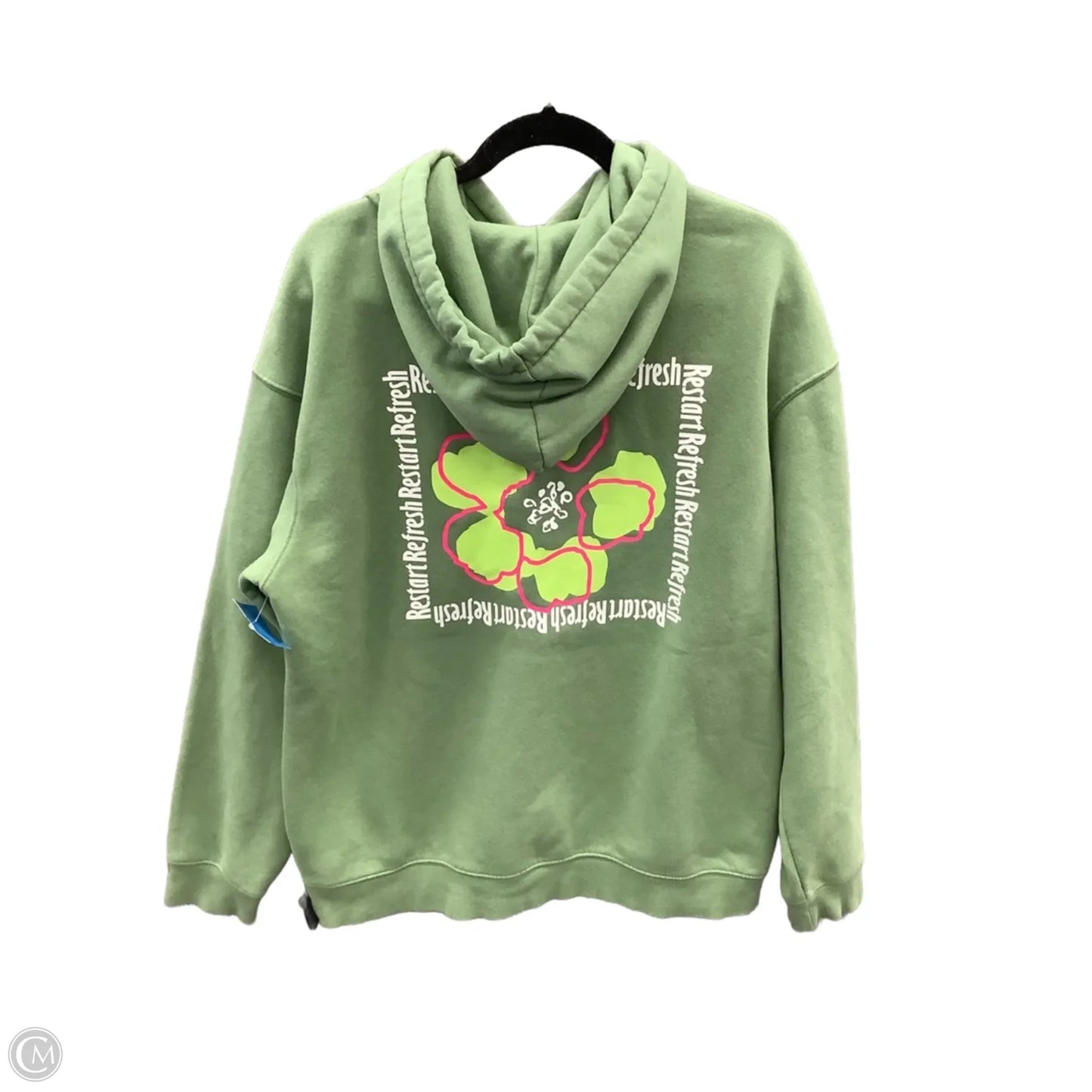 Sweatshirt Hoodie By H&m In Green, Size: L