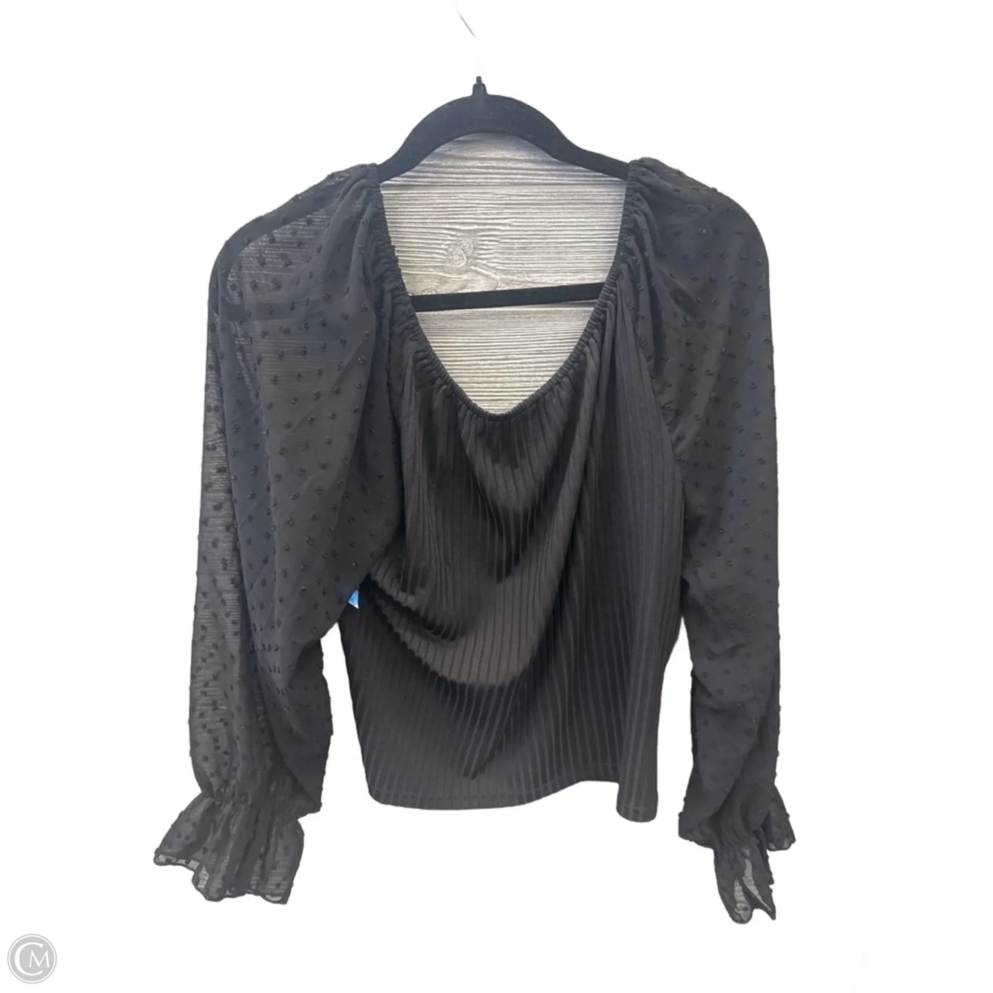 Blouse Long Sleeve By Shein In Black, Size: 2x