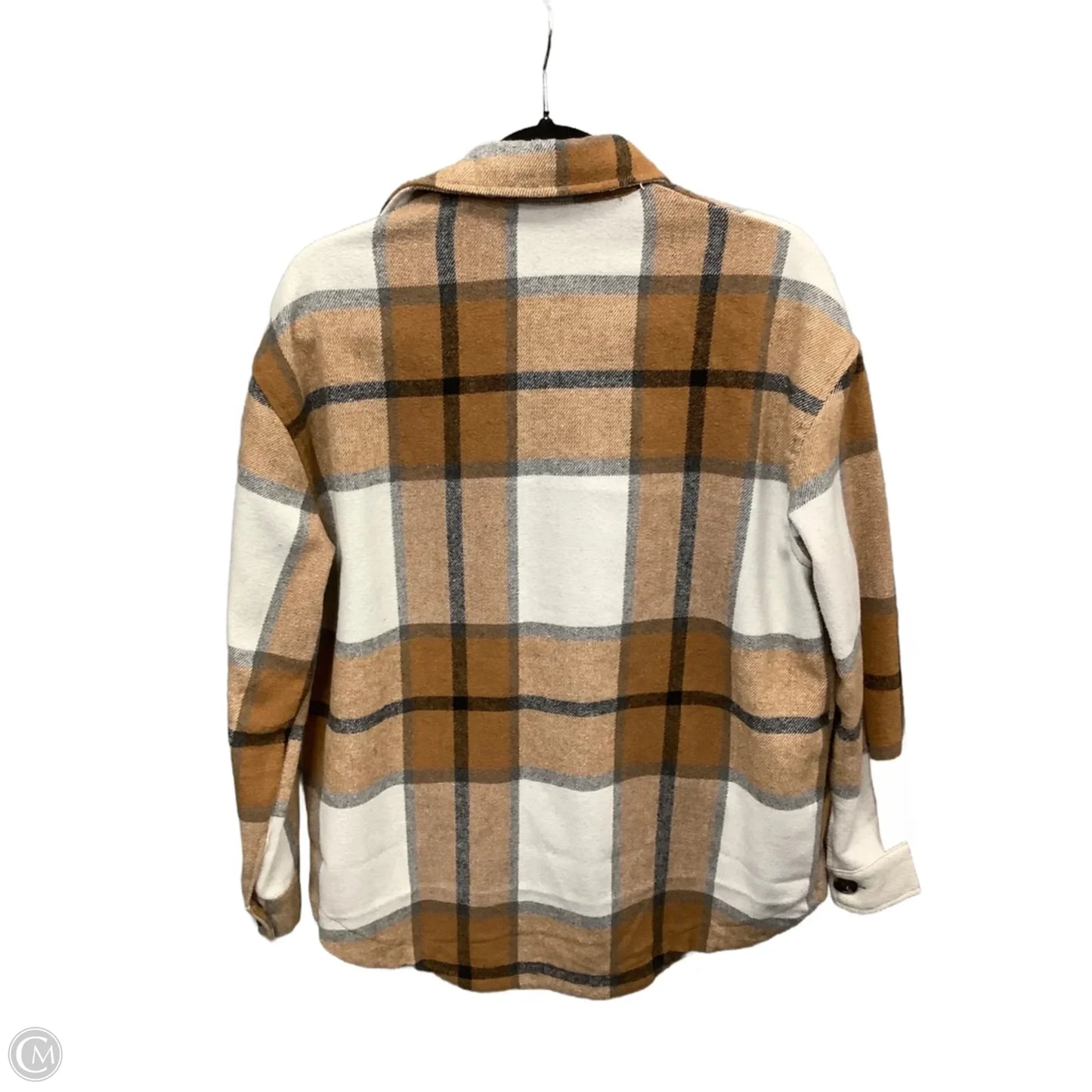 Jacket Shirt By Staccato In Plaid Pattern, Size: S