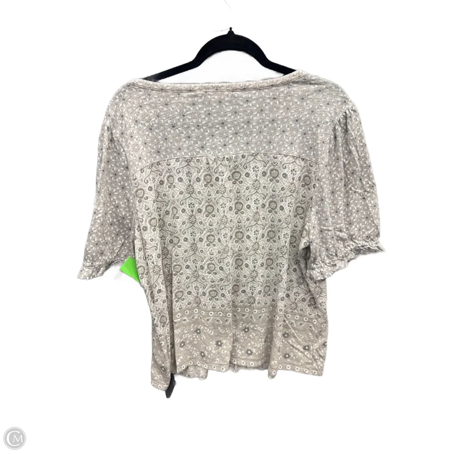 Top Short Sleeve By Lucky Brand In Grey, Size: L