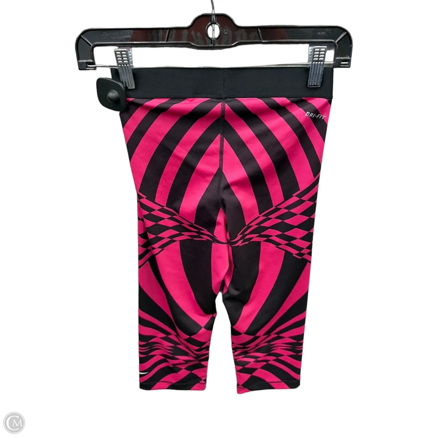 Athletic Capris By Nike Apparel In Black & Pink, Size: S