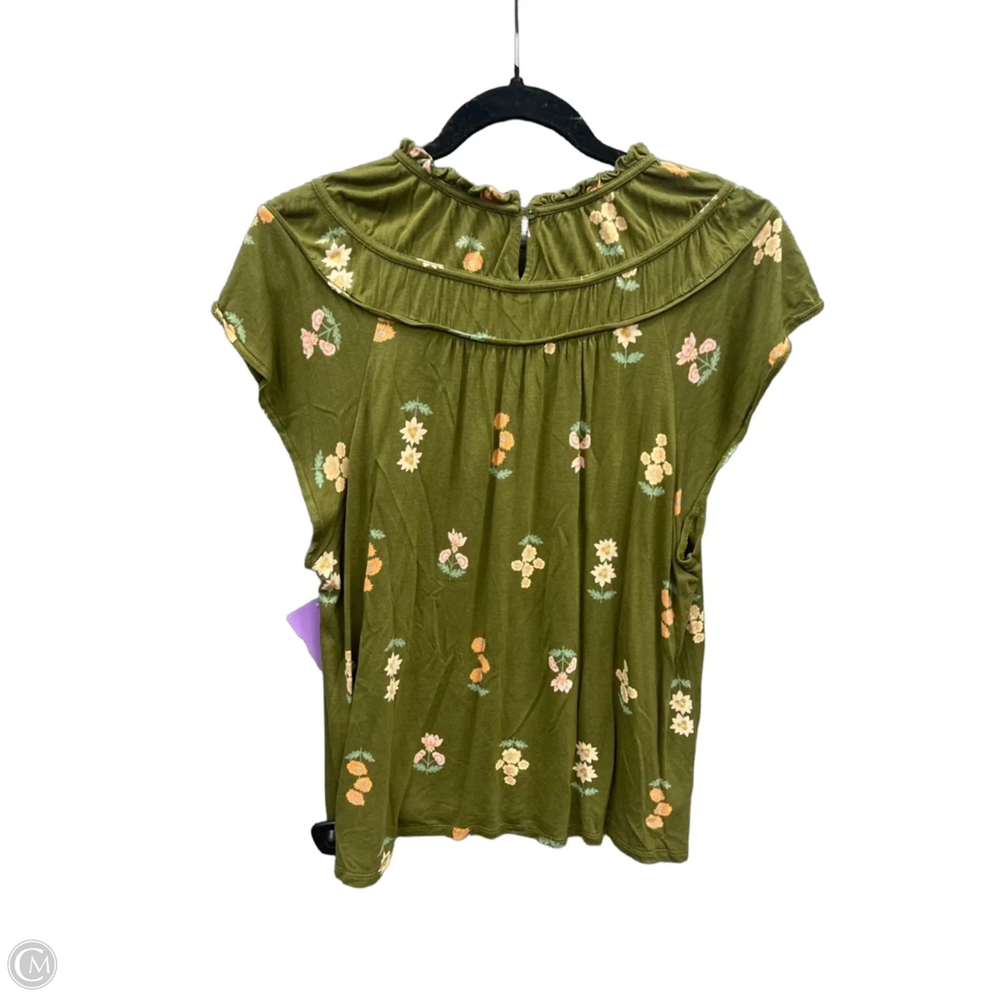Top Short Sleeve By Loft In Green, Size: L