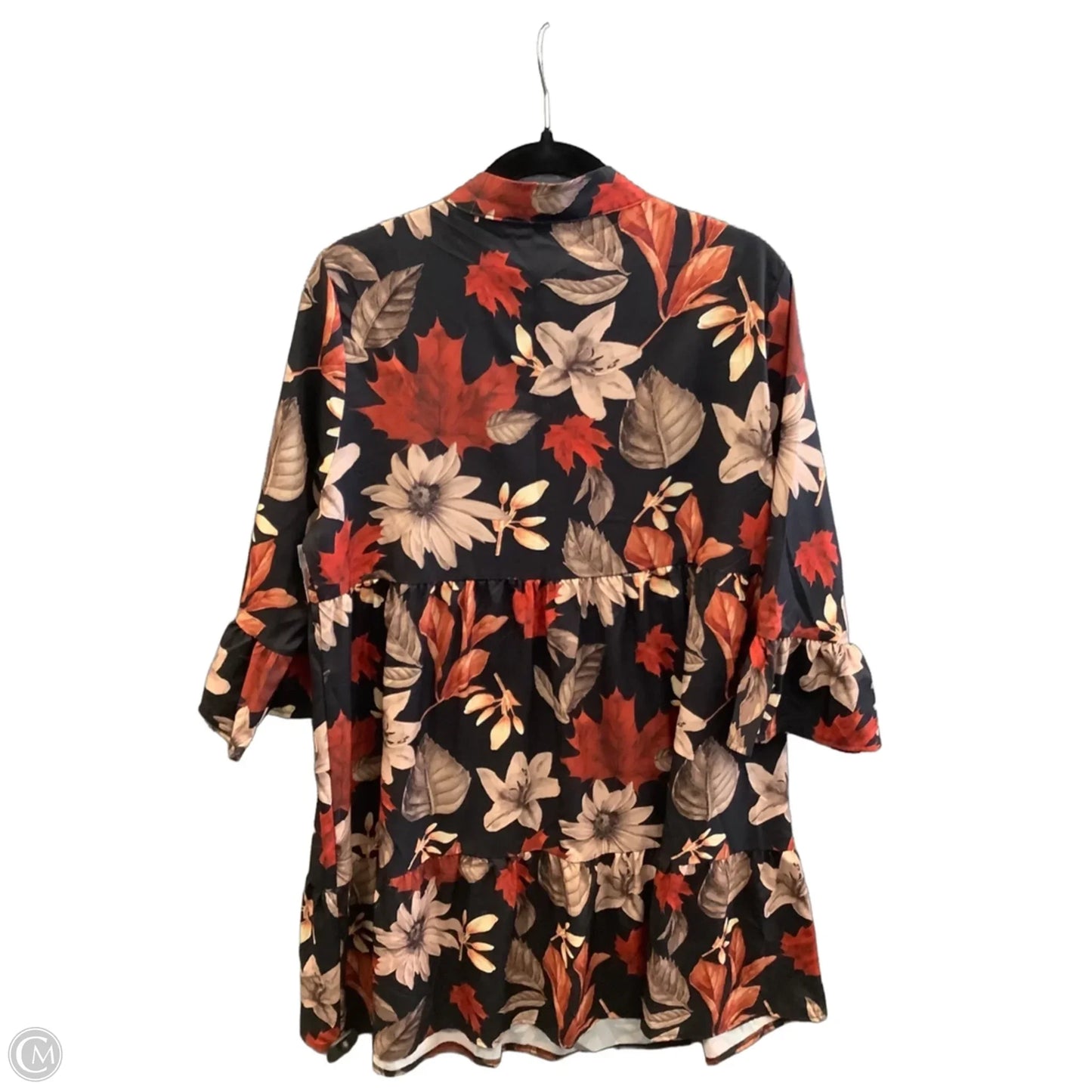 Dress Casual Midi By Emery Rose In Black & Brown, Size: Xl