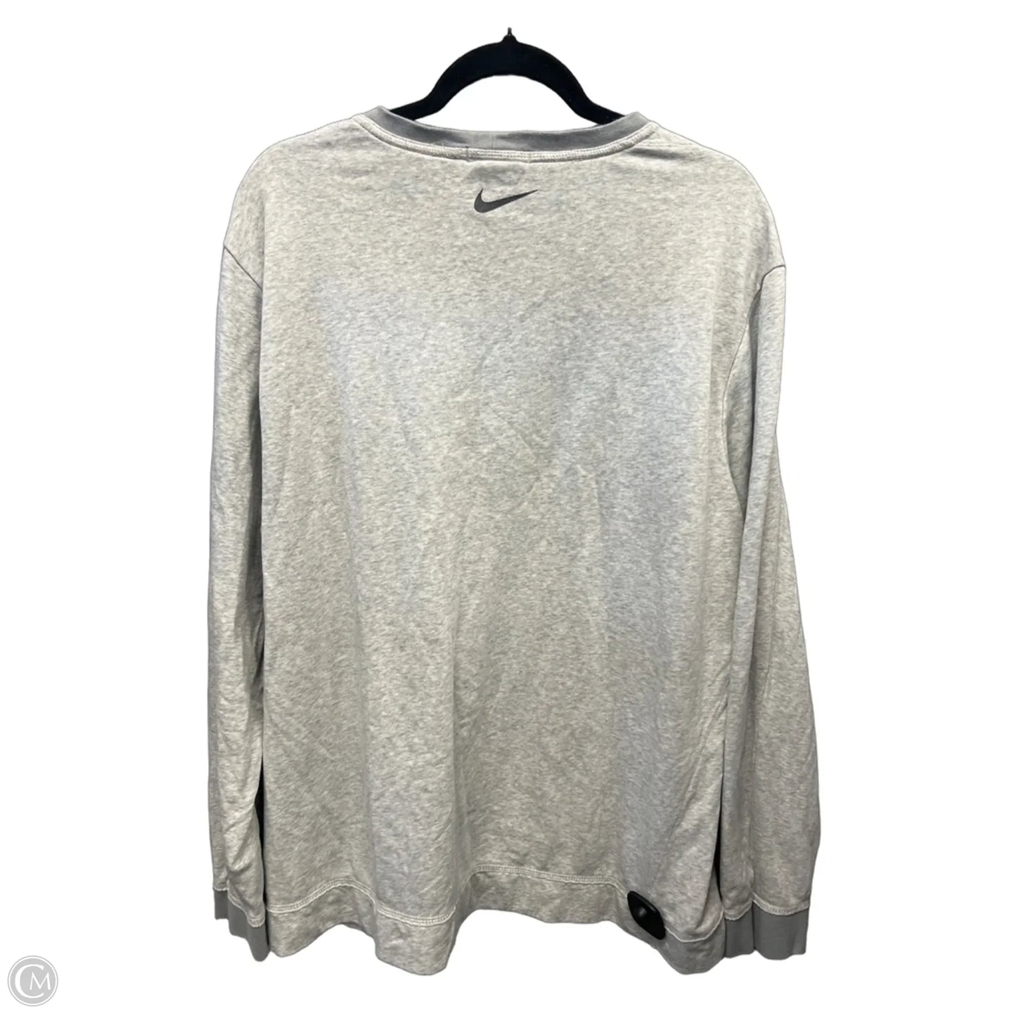 Athletic Top Long Sleeve Crewneck By Nike Apparel In Grey, Size: Xl