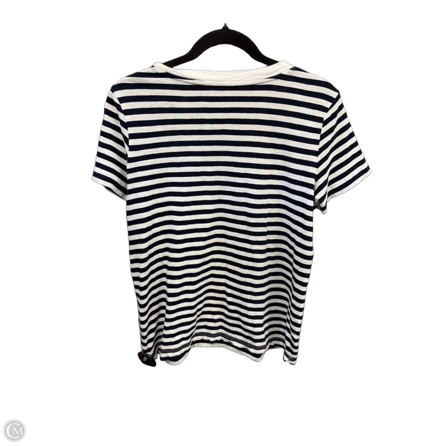 Top Short Sleeve By Loft In Striped Pattern, Size: M