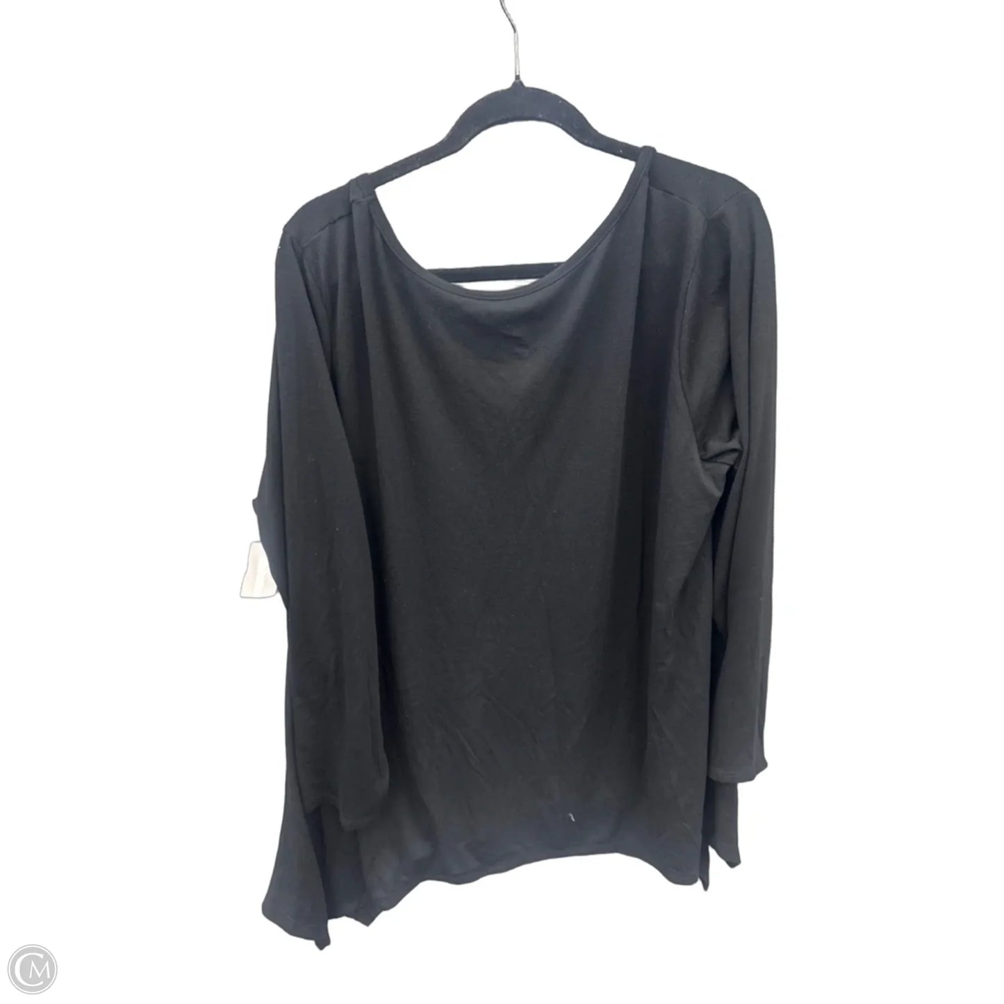 Top Long Sleeve Basic By Just Be In Black, Size: 3x