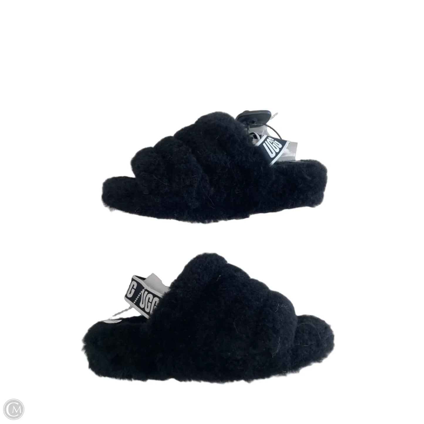 Slippers Designer By Ugg In Black, Size: 7