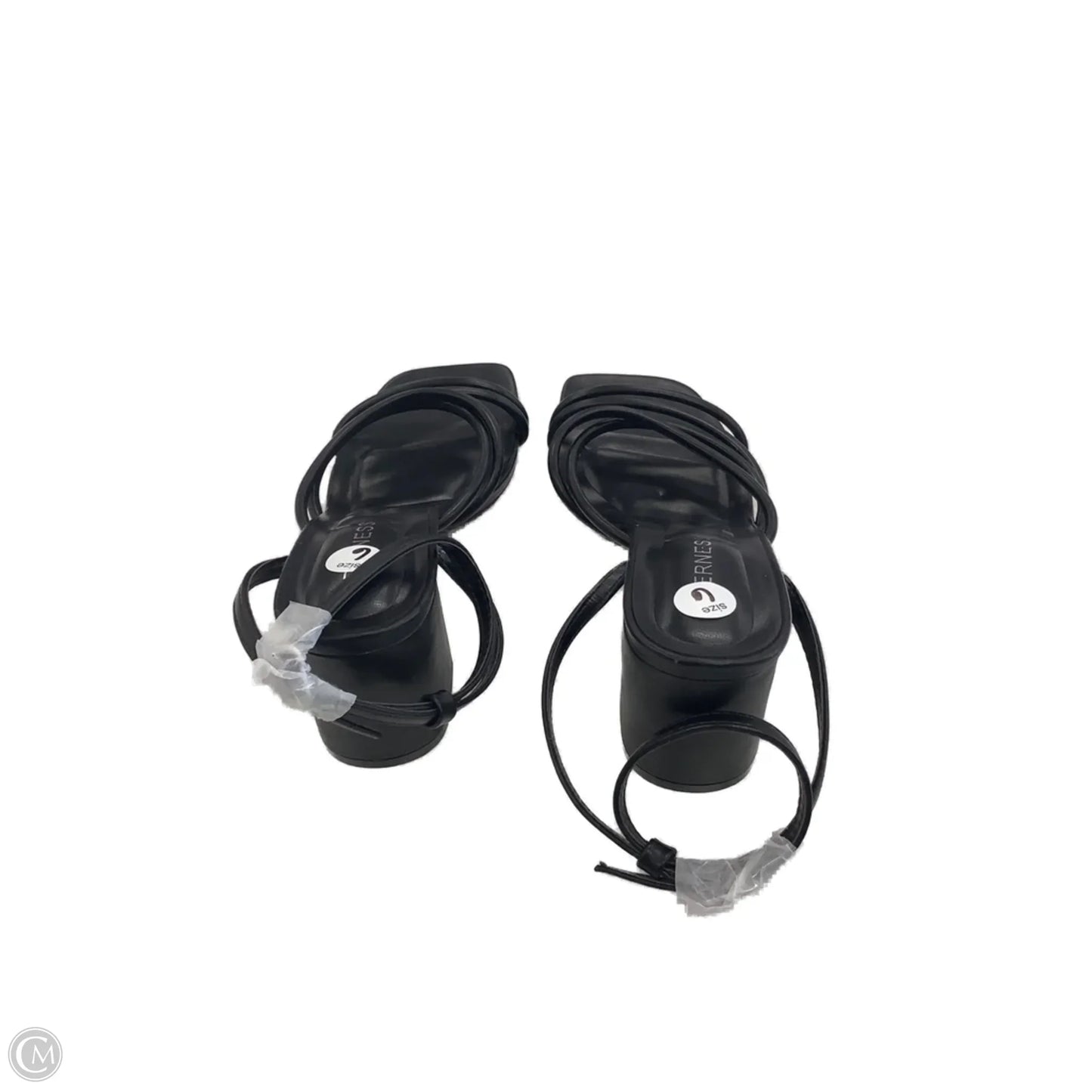 Sandals Heels Block By Clothes Mentor In Black, Size: 6