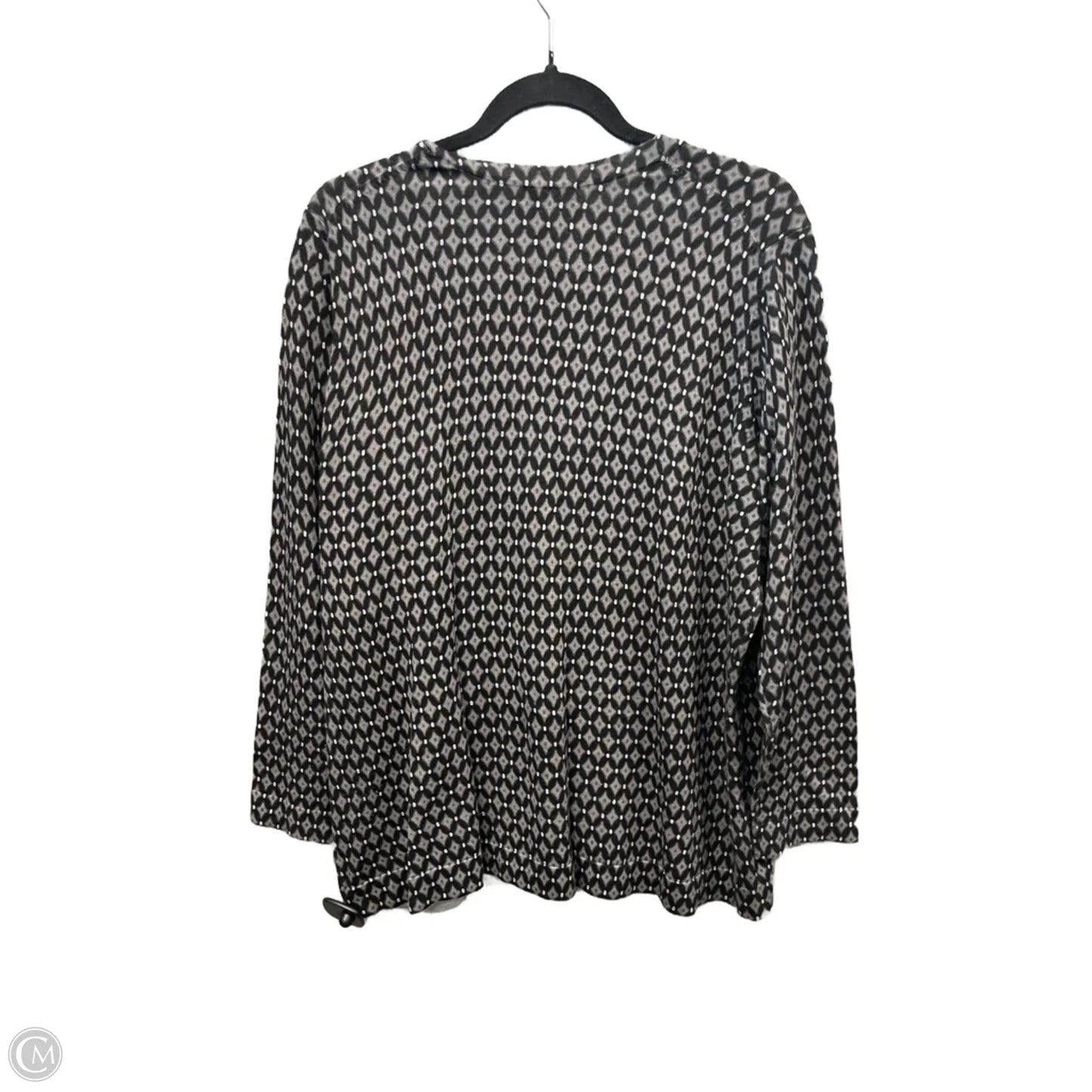 Cardigan By Charter Club In Black & Grey, Size: 1x