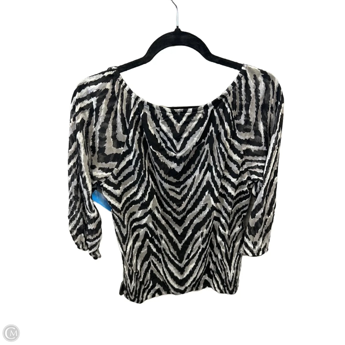 Top Long Sleeve By Inc In Black & Grey, Size: M