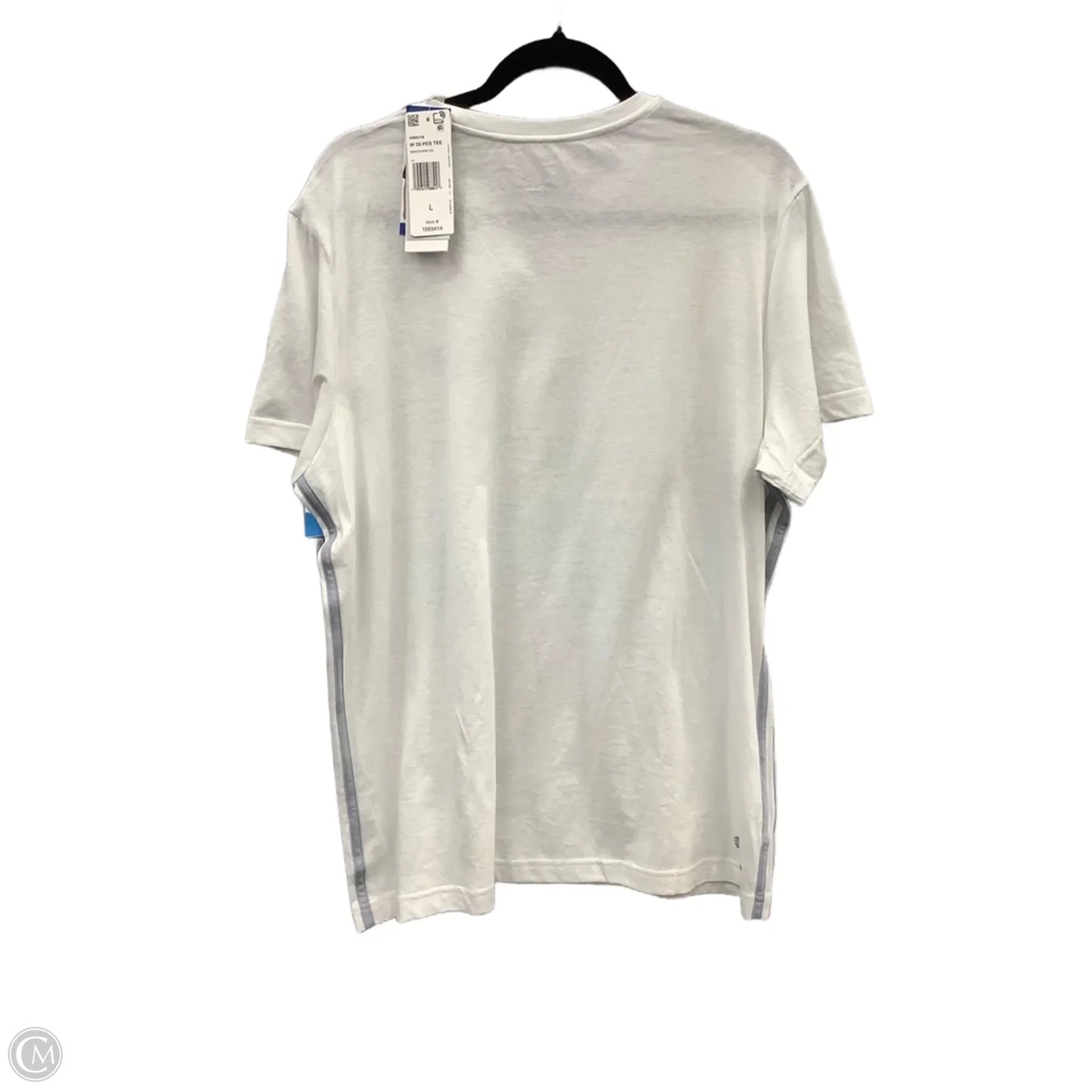 Athletic Top Short Sleeve By Adidas In White, Size: L