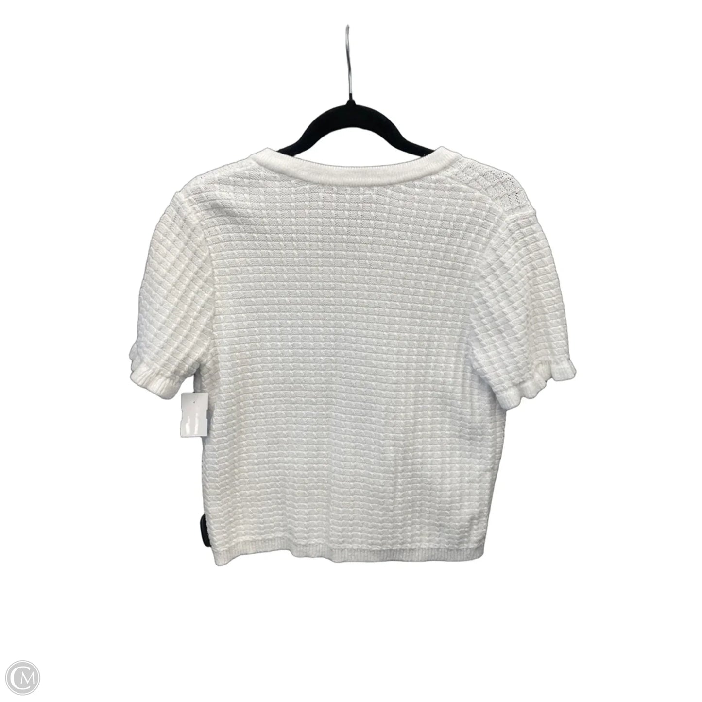 Sweater Short Sleeve By Free Assembly In White, Size: L