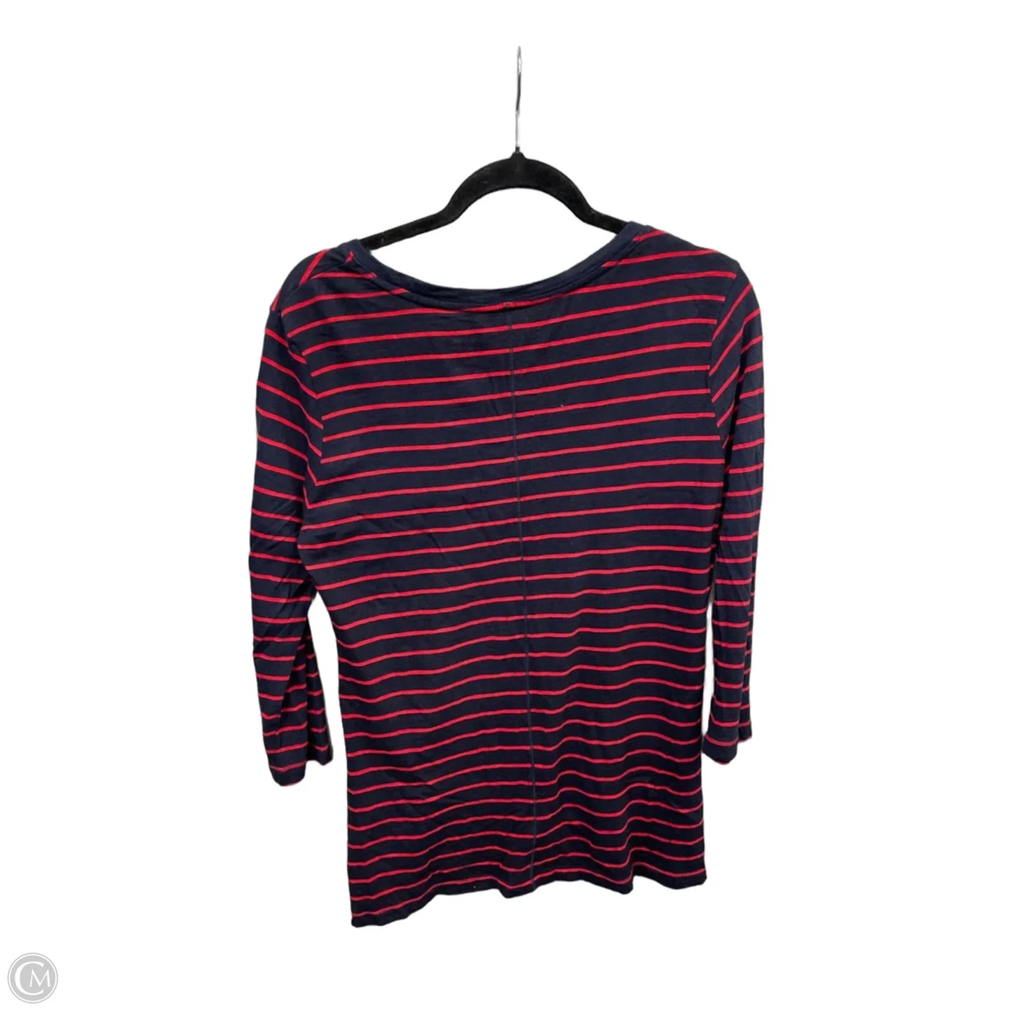 Top 3/4 Sleeve By Banana Republic In Striped Pattern, Size: M