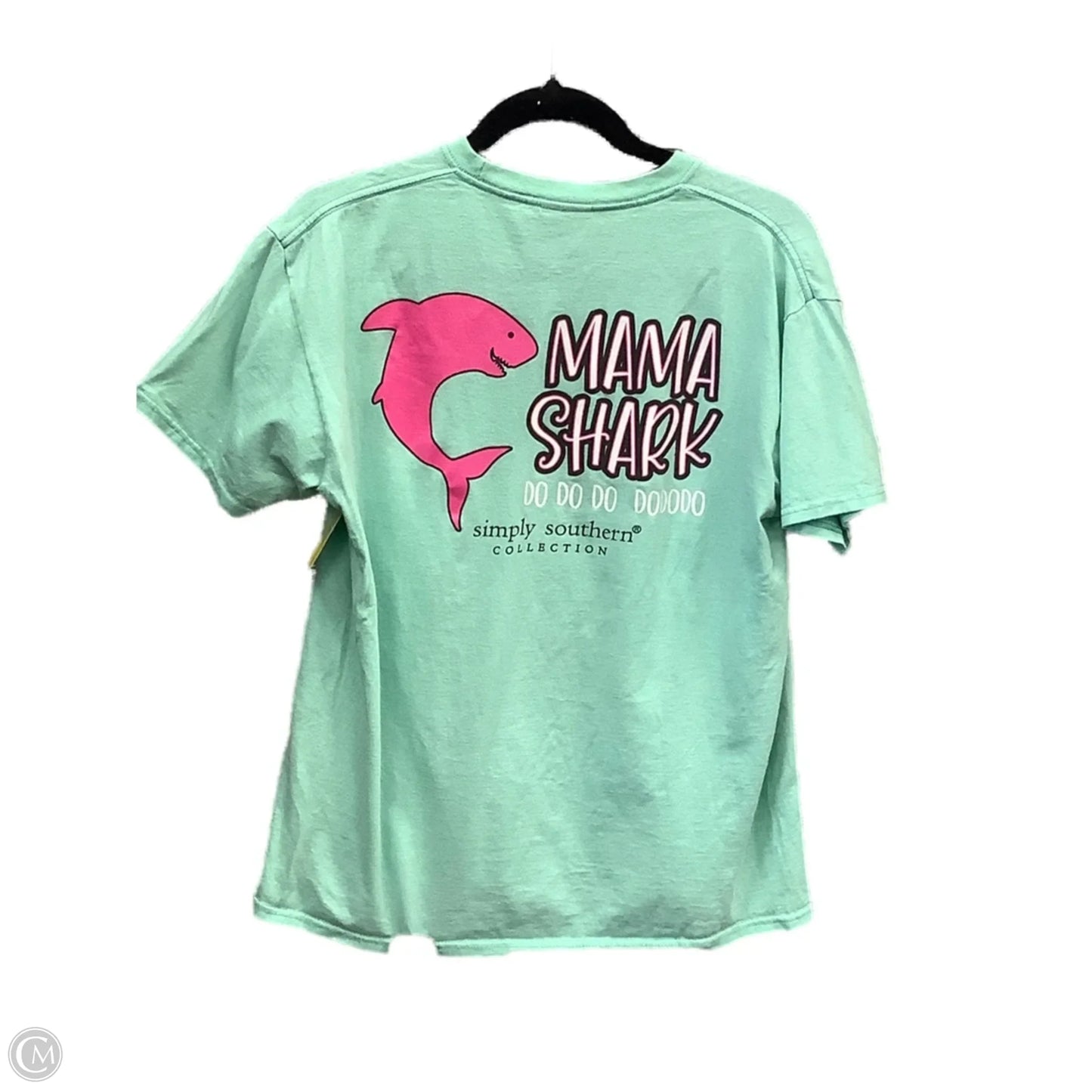 Top Short Sleeve By Simply Southern In Teal, Size: M