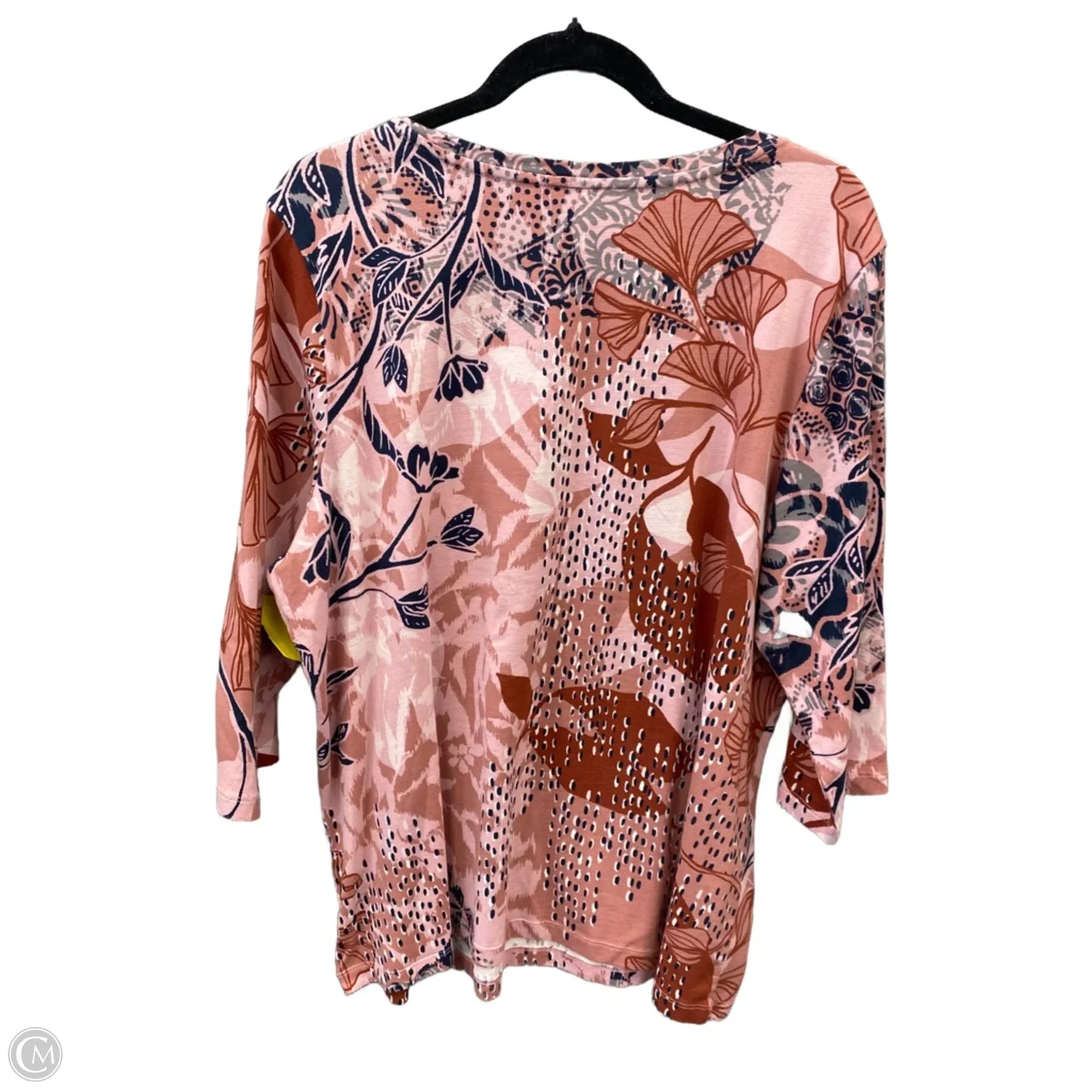 Top Long Sleeve By Cj Banks In Pink, Size: 1x