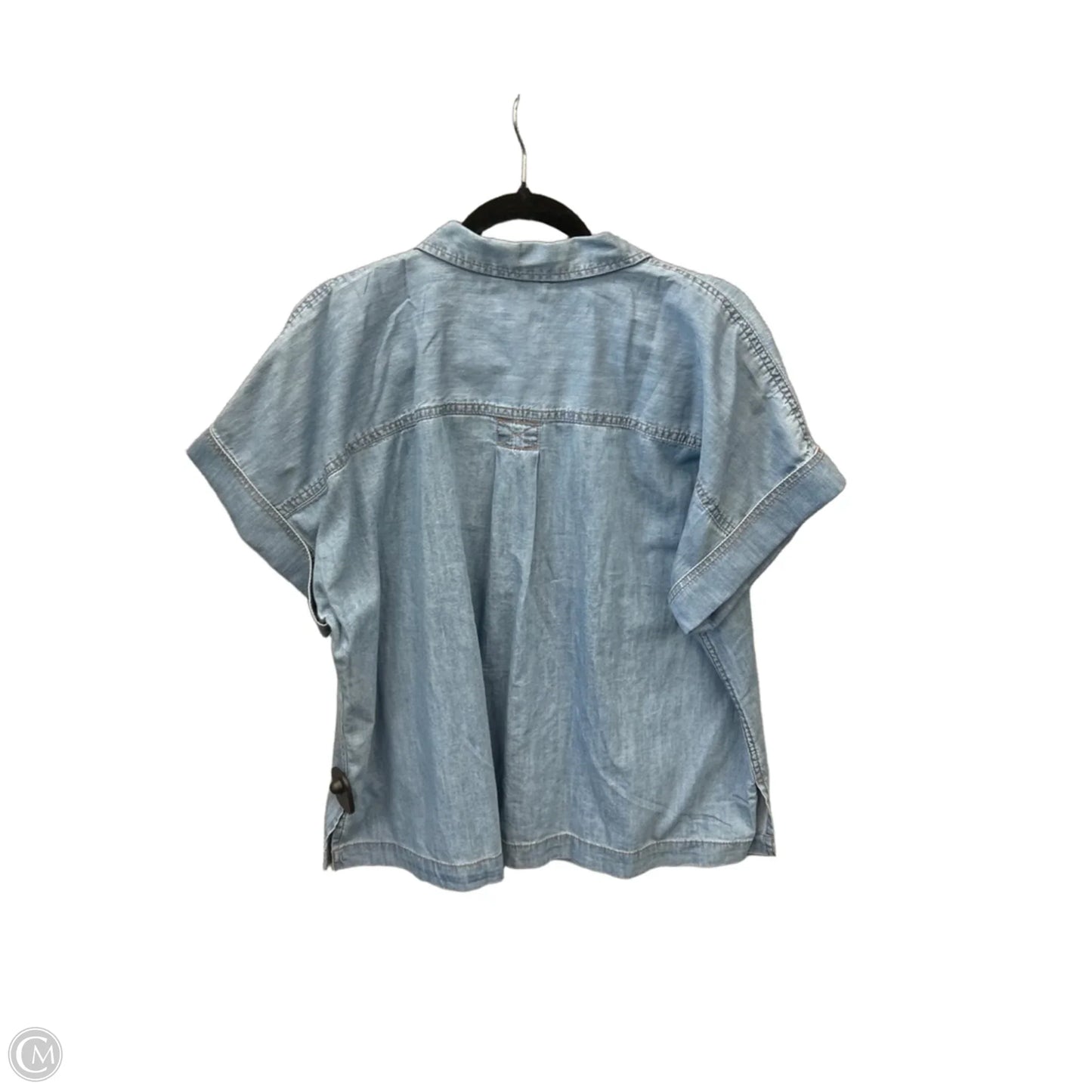 Top Short Sleeve By Talbots In Blue Denim, Size: Xl