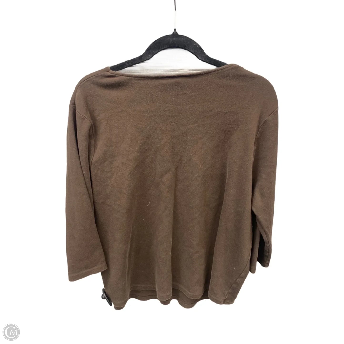 Top Long Sleeve By Cj Banks In Brown, Size: 1x