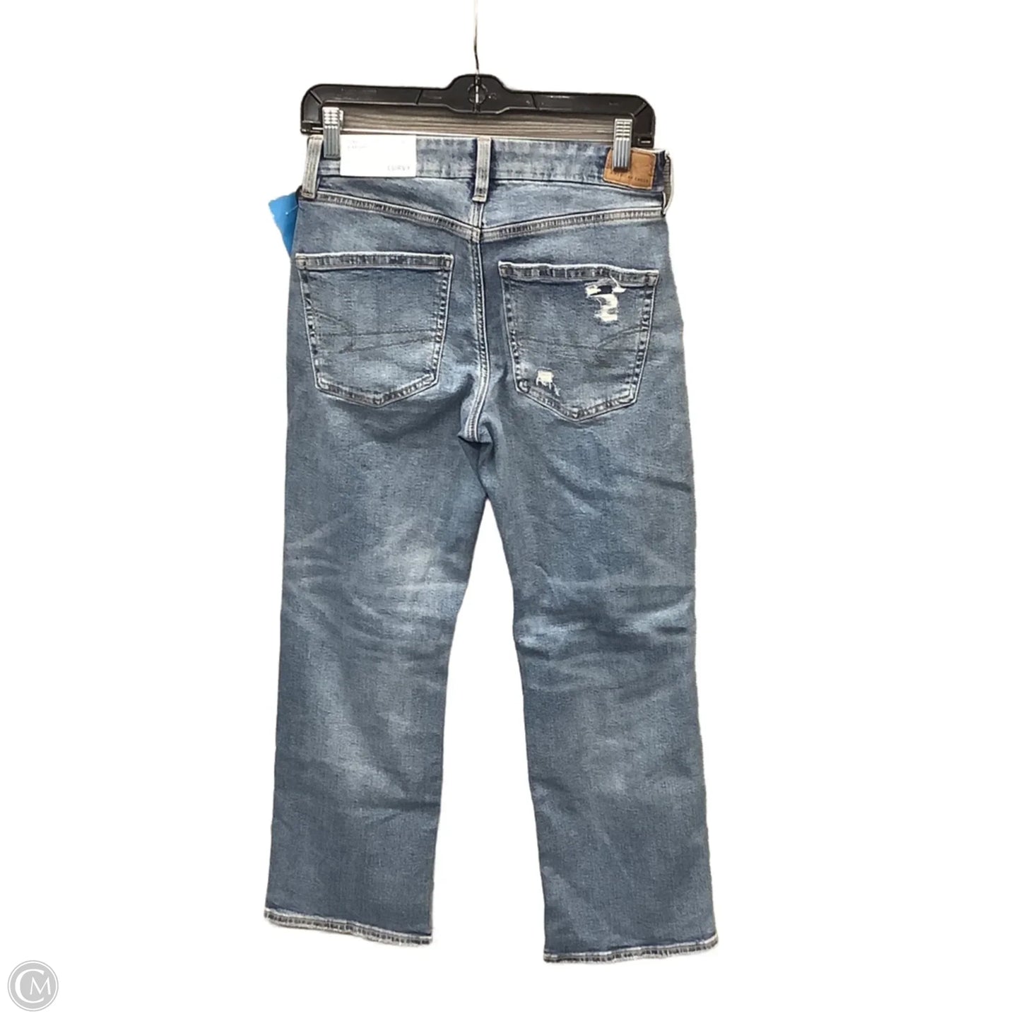 Jeans Straight By American Eagle In Blue Denim, Size: 4