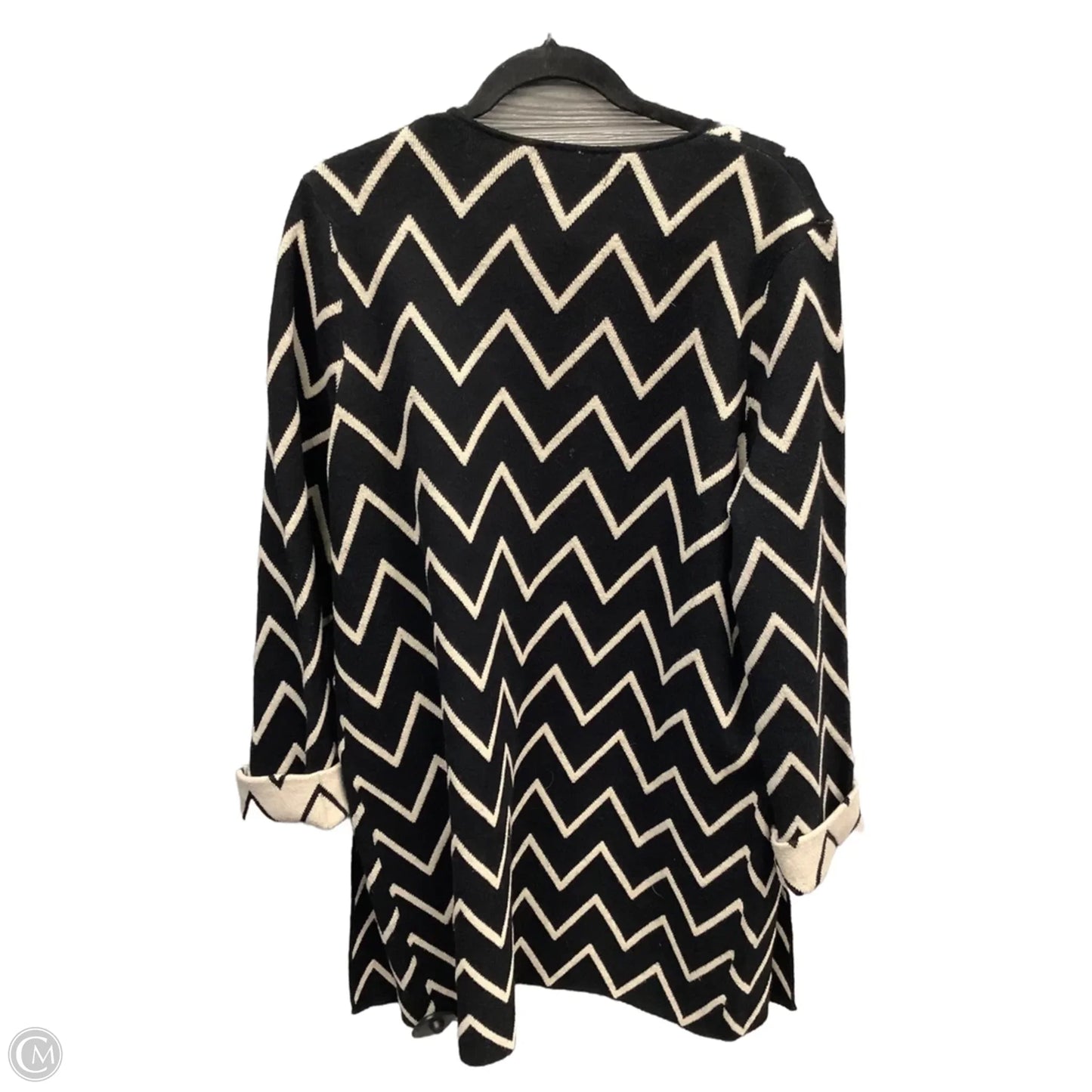 Cardigan By Clothes Mentor In Black & Tan, Size: Xl