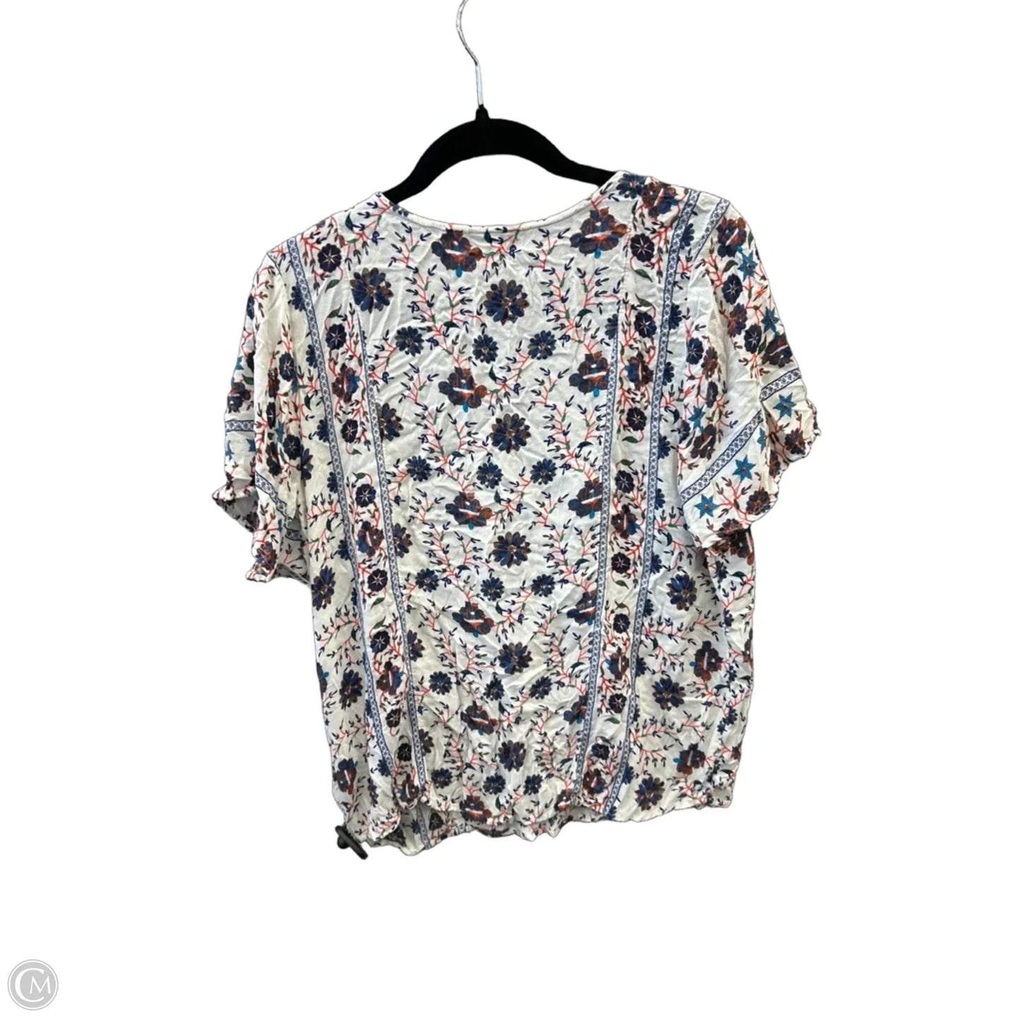 Top Short Sleeve By Lucky Brand In Floral Print, Size: L