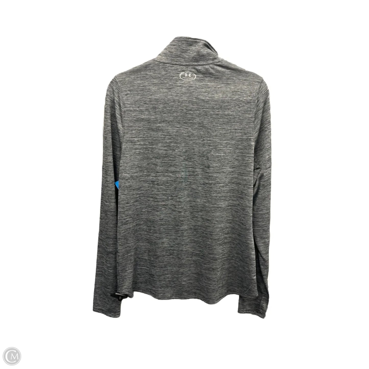Athletic Top Long Sleeve Collar By Under Armour In Grey, Size: L