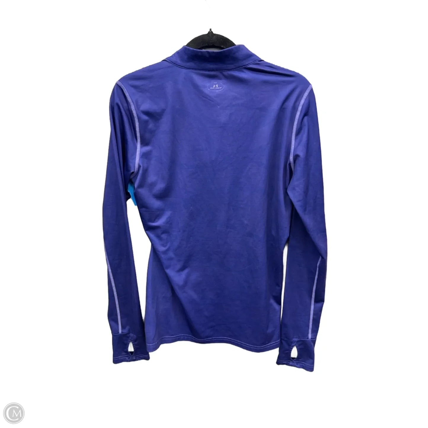Athletic Top Long Sleeve Collar By Under Armour In Purple, Size: L
