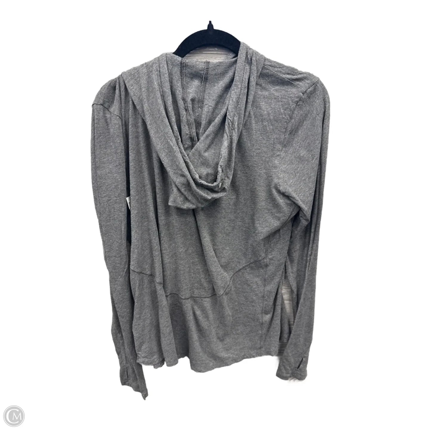 Athletic Top Long Sleeve Hoodie By Under Armour In Grey, Size: L