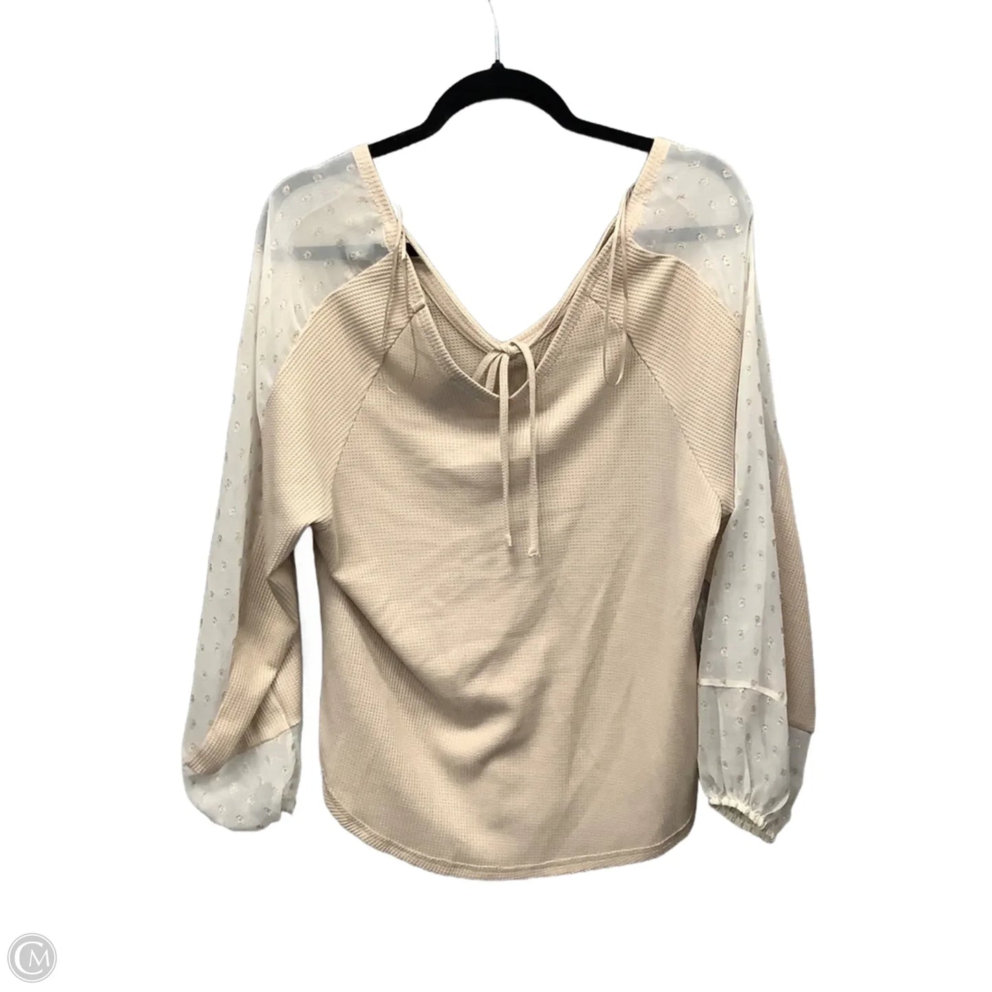 Top Long Sleeve By Daytrip In Tan, Size: M