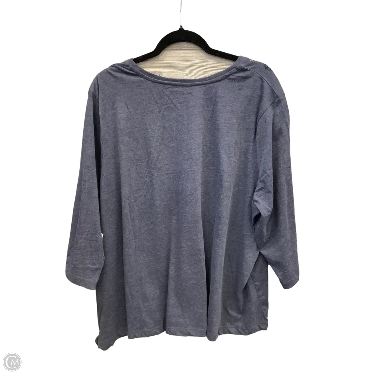 Top 3/4 Sleeve By Catherines In Blue, Size: 3x